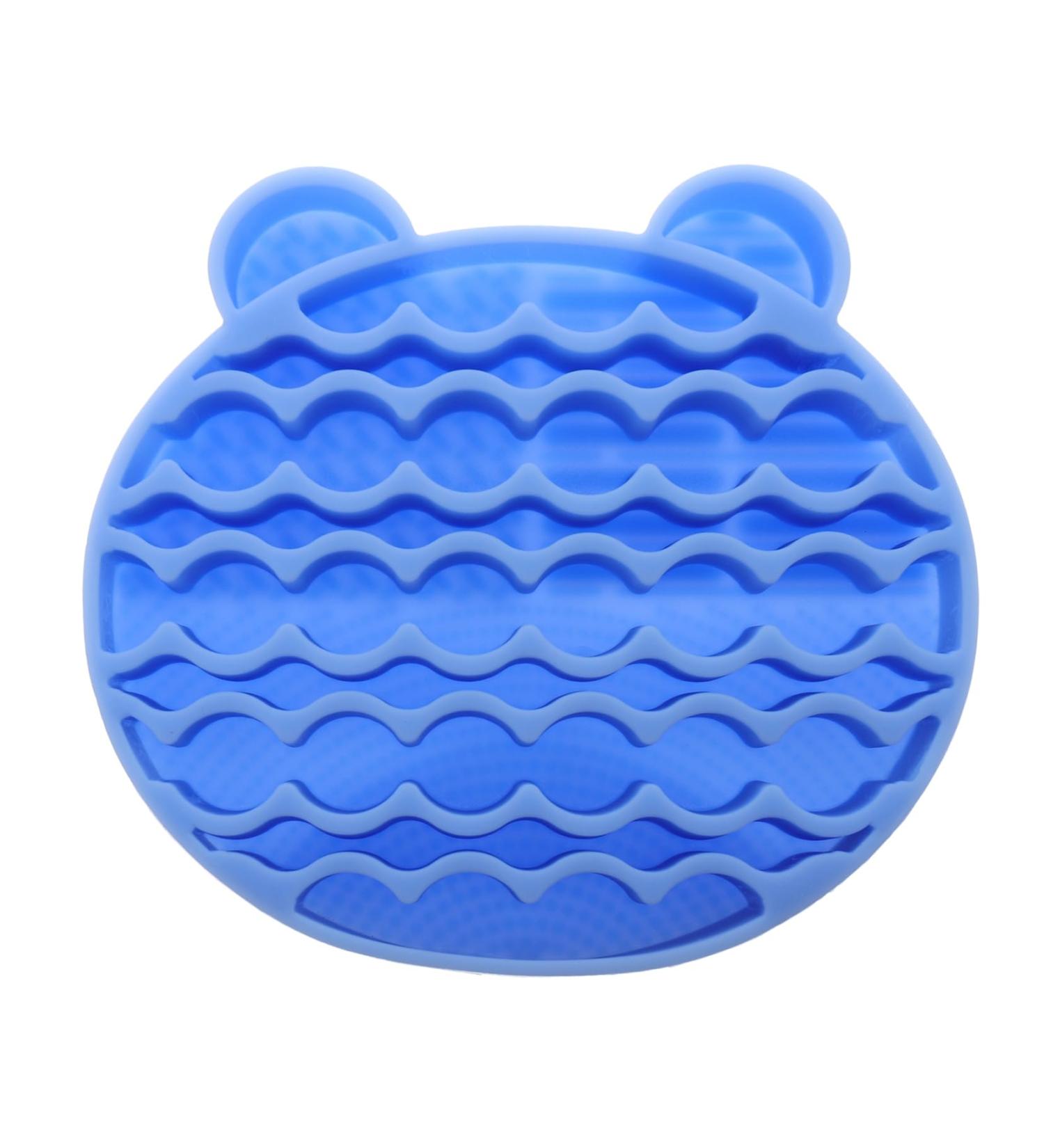 Housoutil 2 1 Makeup Brush Holder Makeup Cleaner Pad Facial Brush Silicone Holder Cosmetic Brush Cleaning Facial Scrubber Makeup Brush Drying Holder Brush Washing Mat Storage Box Silica Gel 11x10cm Blue - Buy Online on GoSupps.com