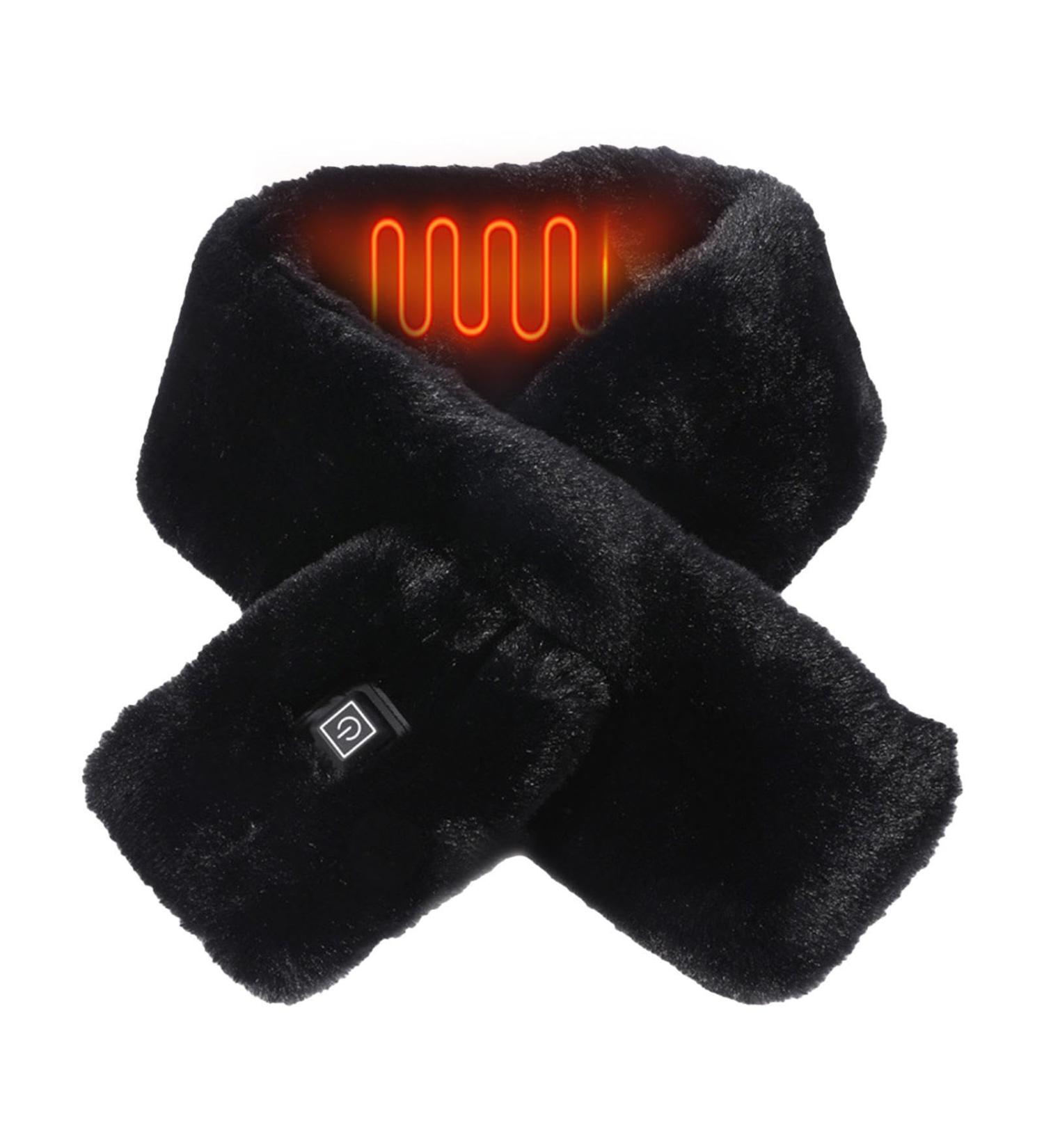 Nichtule Neck Heating Scarf | USB Heated Soft Scarf with 3 Temperature Settings | Portable Wireless Heat Scarf for Neck Pain Relief - Black - Buy Online on GoSupps.com