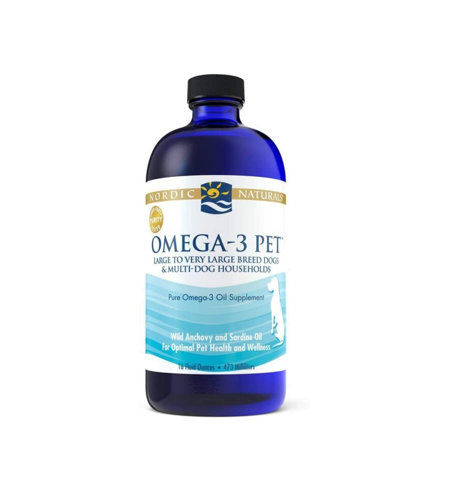 Nordic Naturals Omega-3 Pet Oil 16 fl oz - Premium Fish Oil Supplement for Dogs & Cats - Buy Online on GoSupps.com
