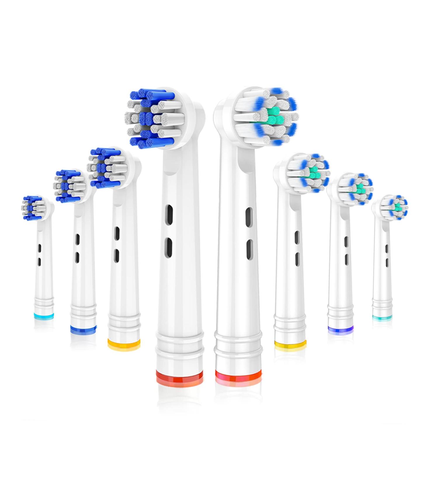 8PCS Replacement Toothbrush Heads Compatible with Oral B Electric Toothbrushes - Round Head Refills for Pro Gum Care, Precision Clean, Triumph Series - Buy Online on GoSupps.com