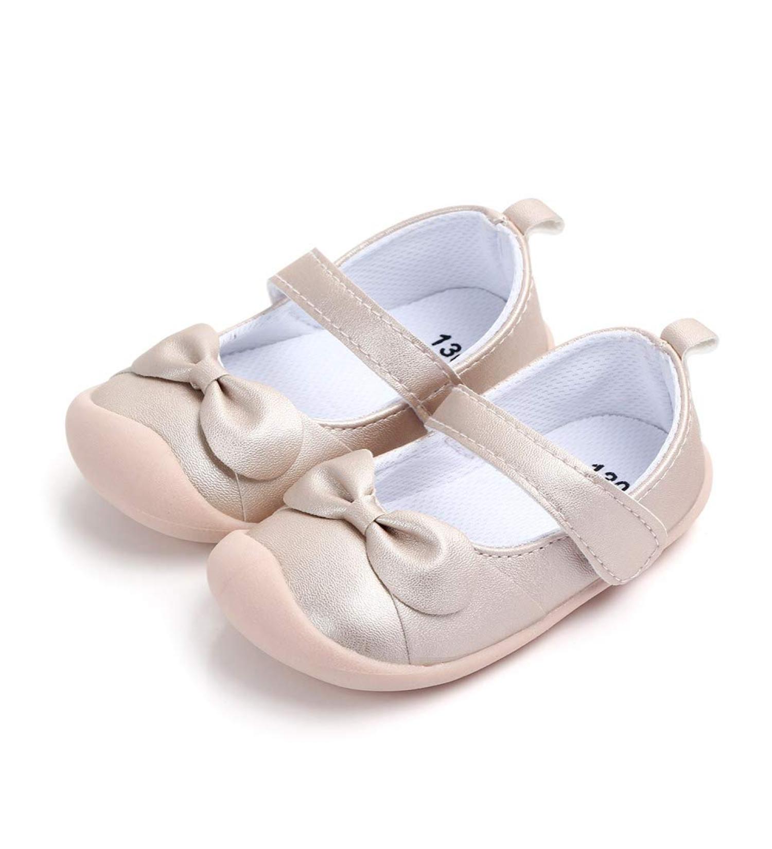 LACOFIA Baby Girls Mary Jane Flats - Infant Anti-Slip First Walking Shoes - Size 4 UK Child - Gold - Buy Online on GoSupps.com