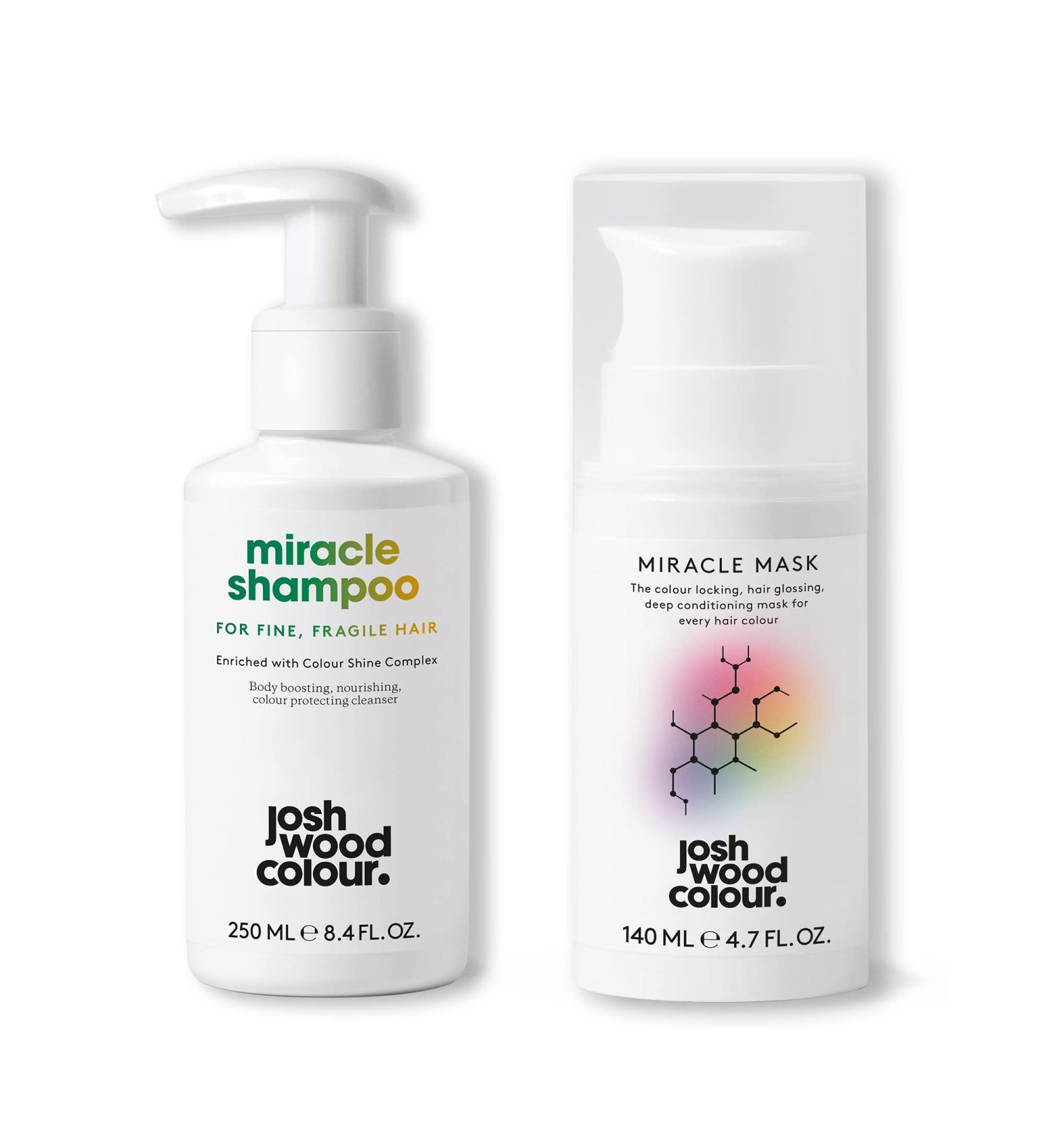 Josh Wood Colour Hair Care Set - Miracle Shampoo & Miracle Mask Protects Hair Color & Repair Damaged Hair - Pack of 2 Miracle Shampoo & Mask For Fine Hair - Buy Online on GoSupps.com