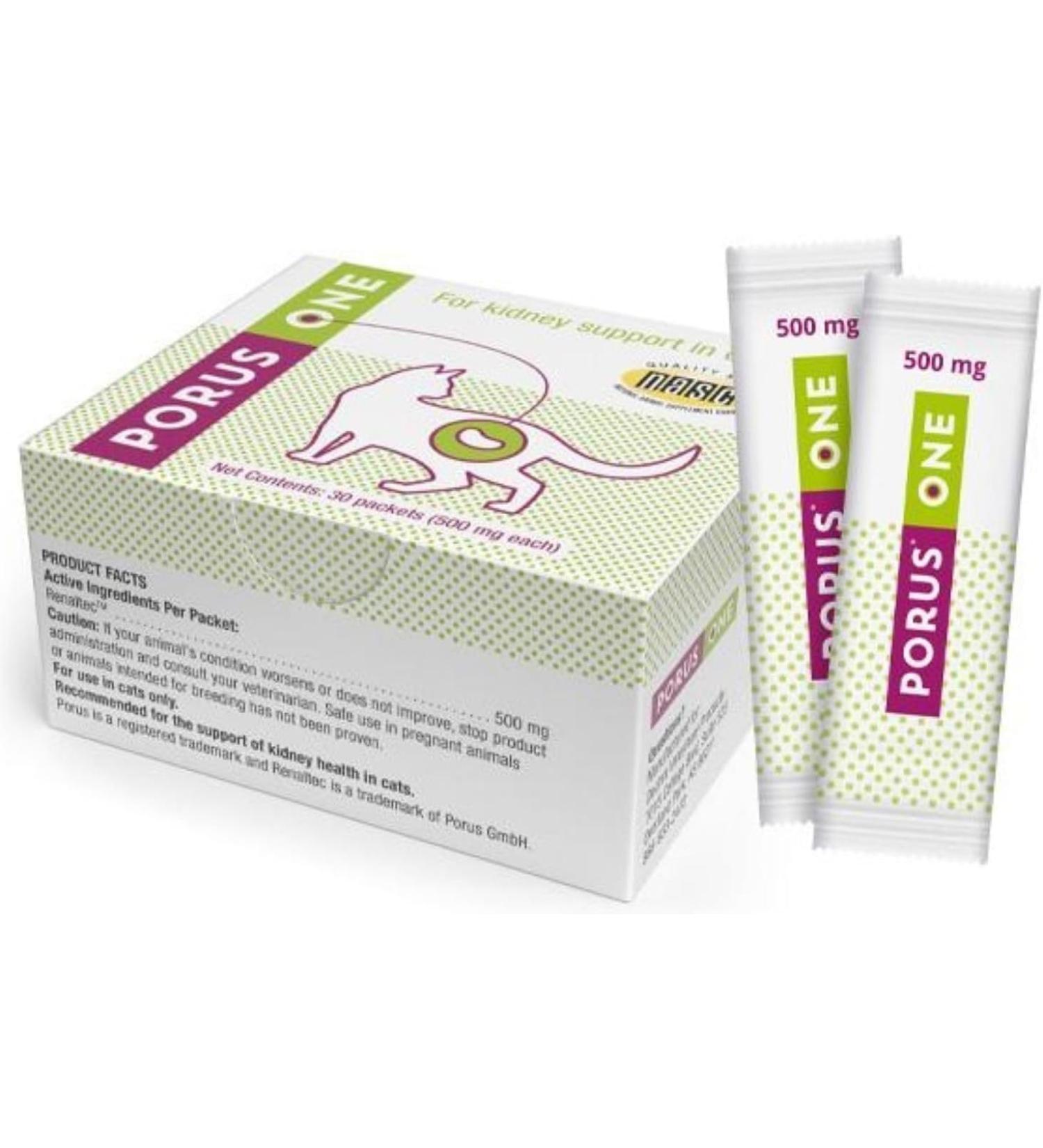 Porus One 30x500mg | Kidney Support Supplement for Cats | Reduce Uremic Toxins - Buy Online on GoSupps.com