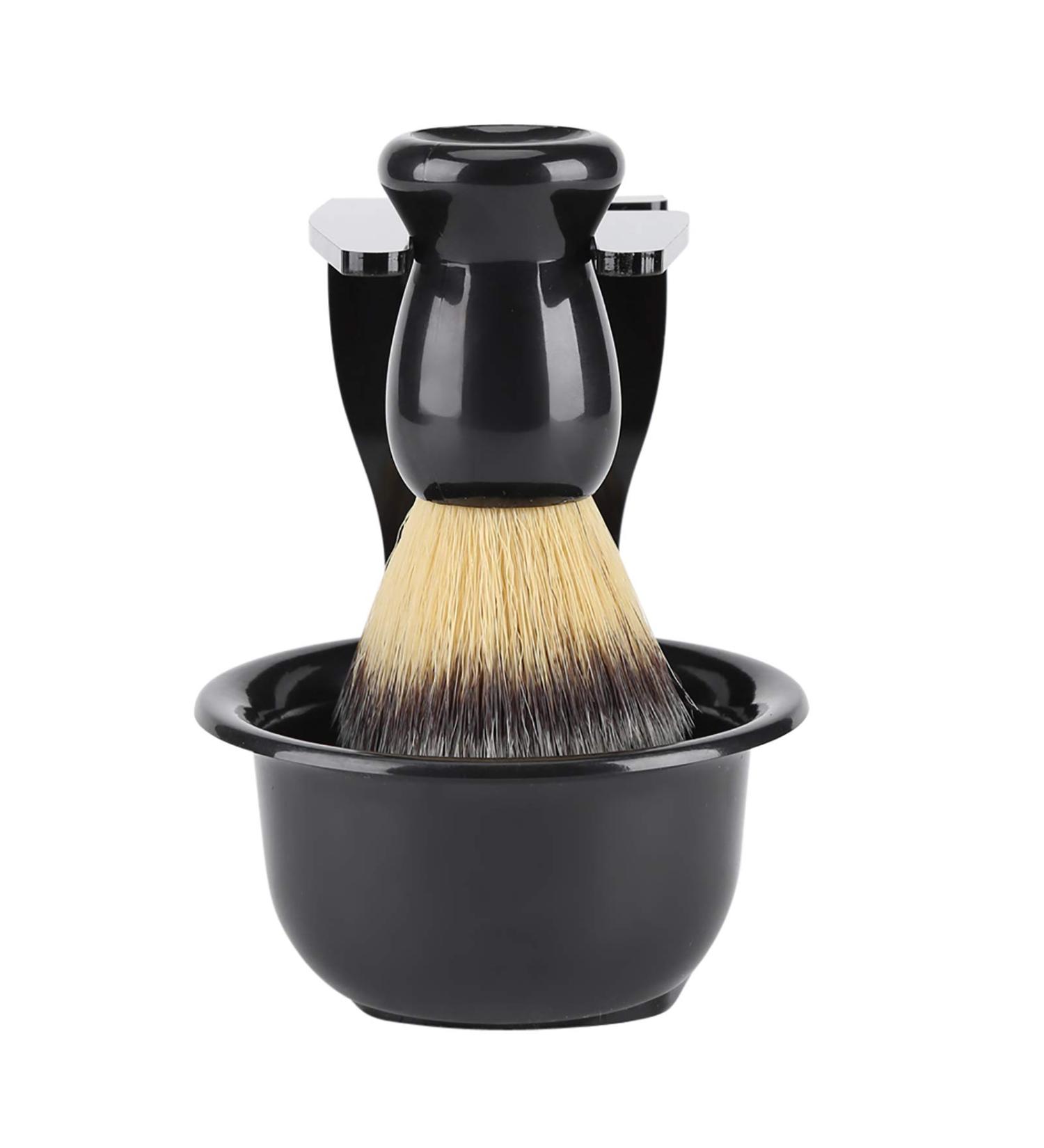 Yusat Shaving Brush Set - 3 Piece Professional Men's Shaving Brush with Stand & Bowl for Ultimate Grooming Experience - Buy Online on GoSupps.com