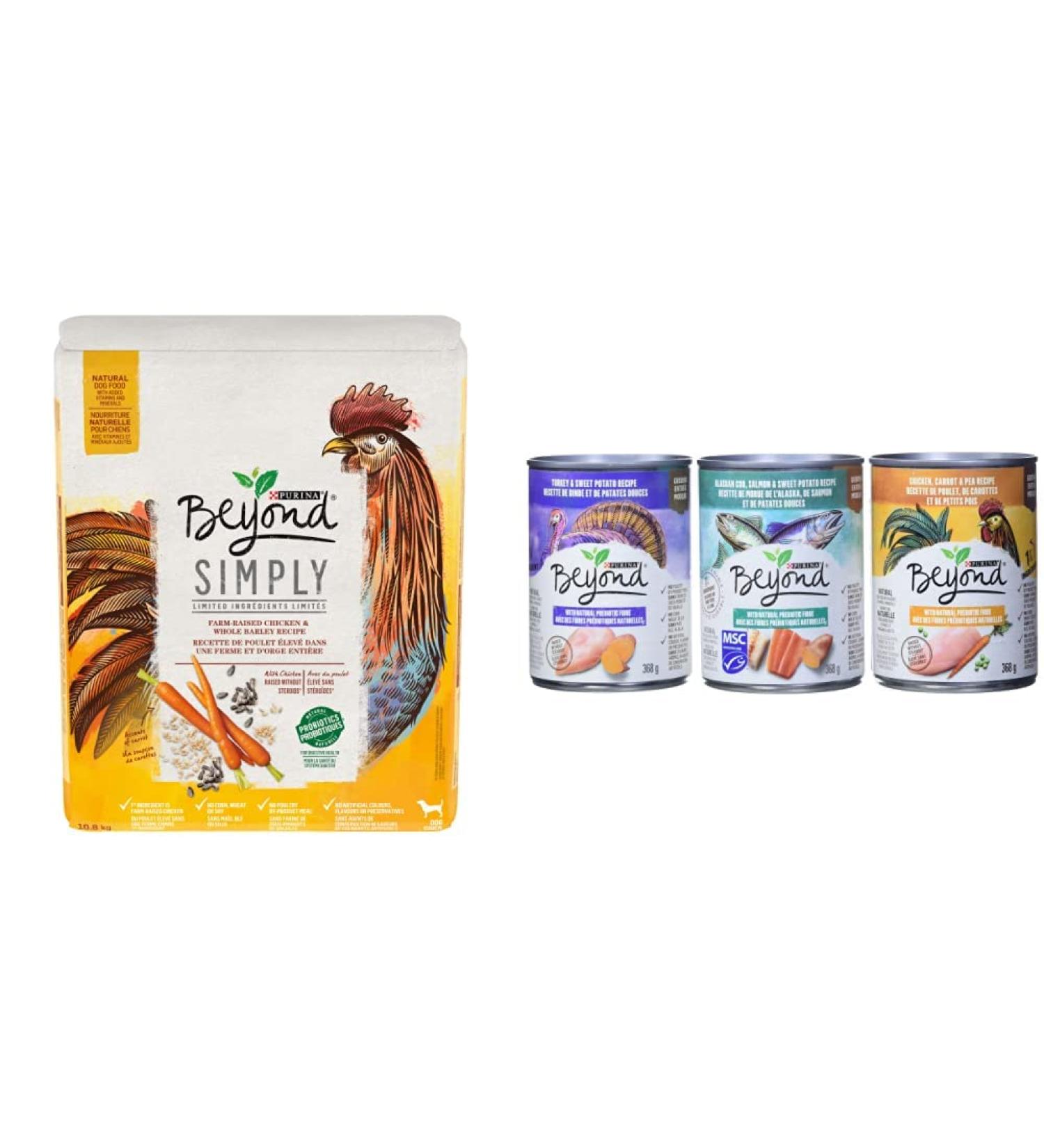 Beyond Simply 9 Natural Dry Dog Food + Beyond Grain Free Ground Entr e Wet Dog Food Variety Pack - Buy Online on GoSupps.com