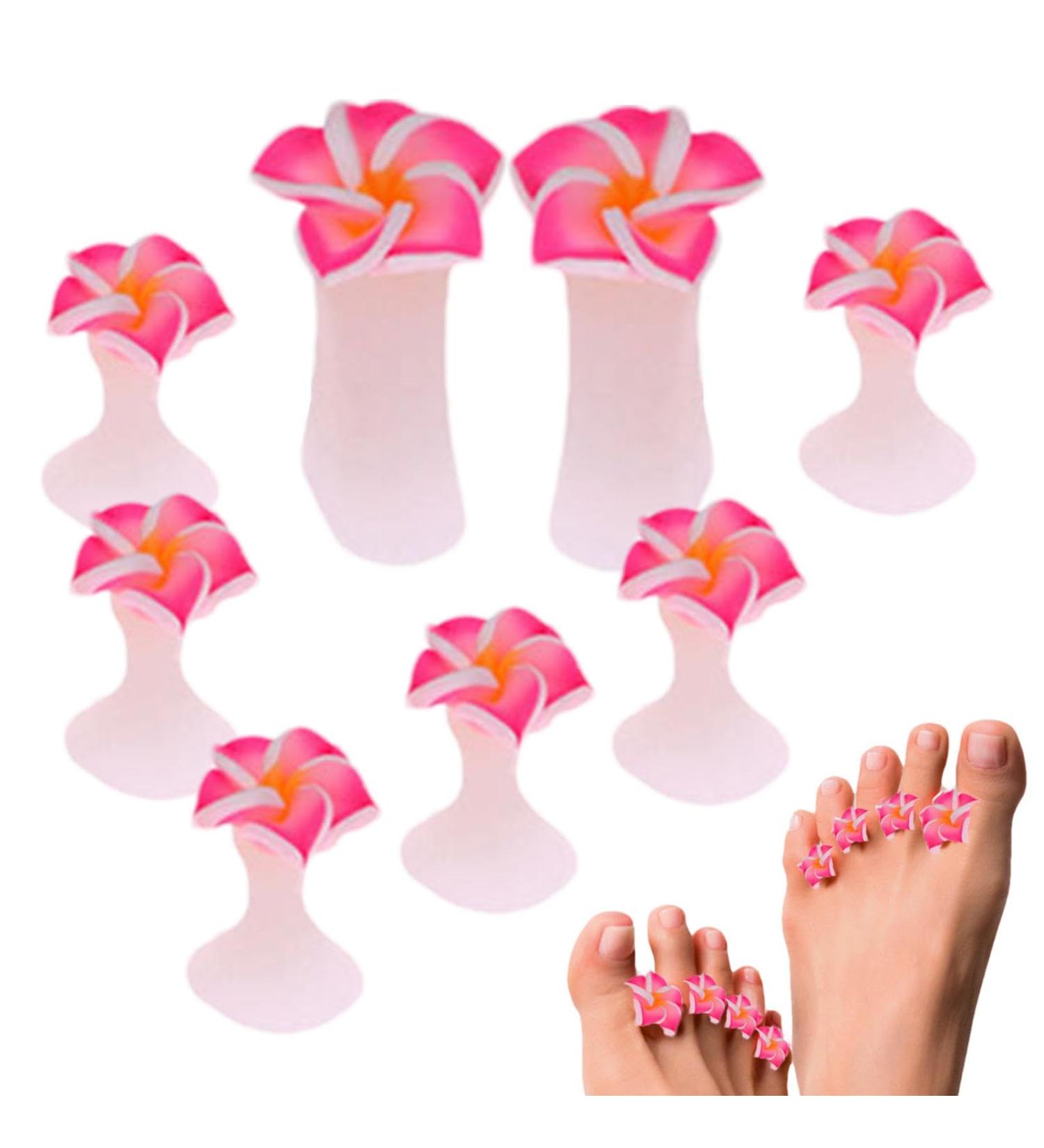 Toe Separators 8 Flower Toe Separator Toe Separators Silicone Daisy Flower Toe Spacers Reusable Toe Separators For Nail Varnish Toe Dividers For Nail Polish Pedicure Tools Pink - Buy Online on GoSupps.com