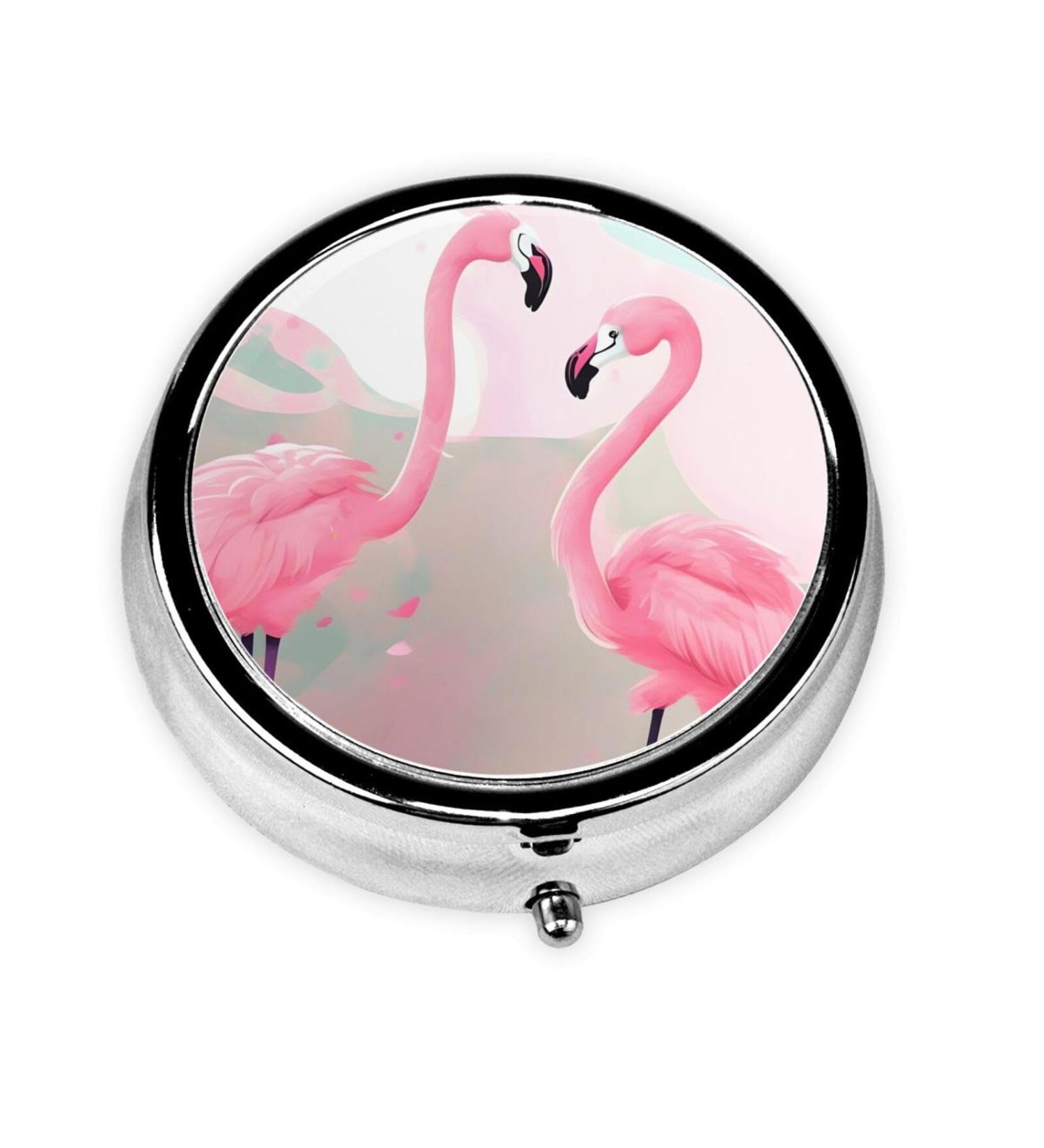 Love Flamingoround Pill Box - 3 Compartment Portable Travel Organizer for Purse & Pocket - Buy Online on GoSupps.com