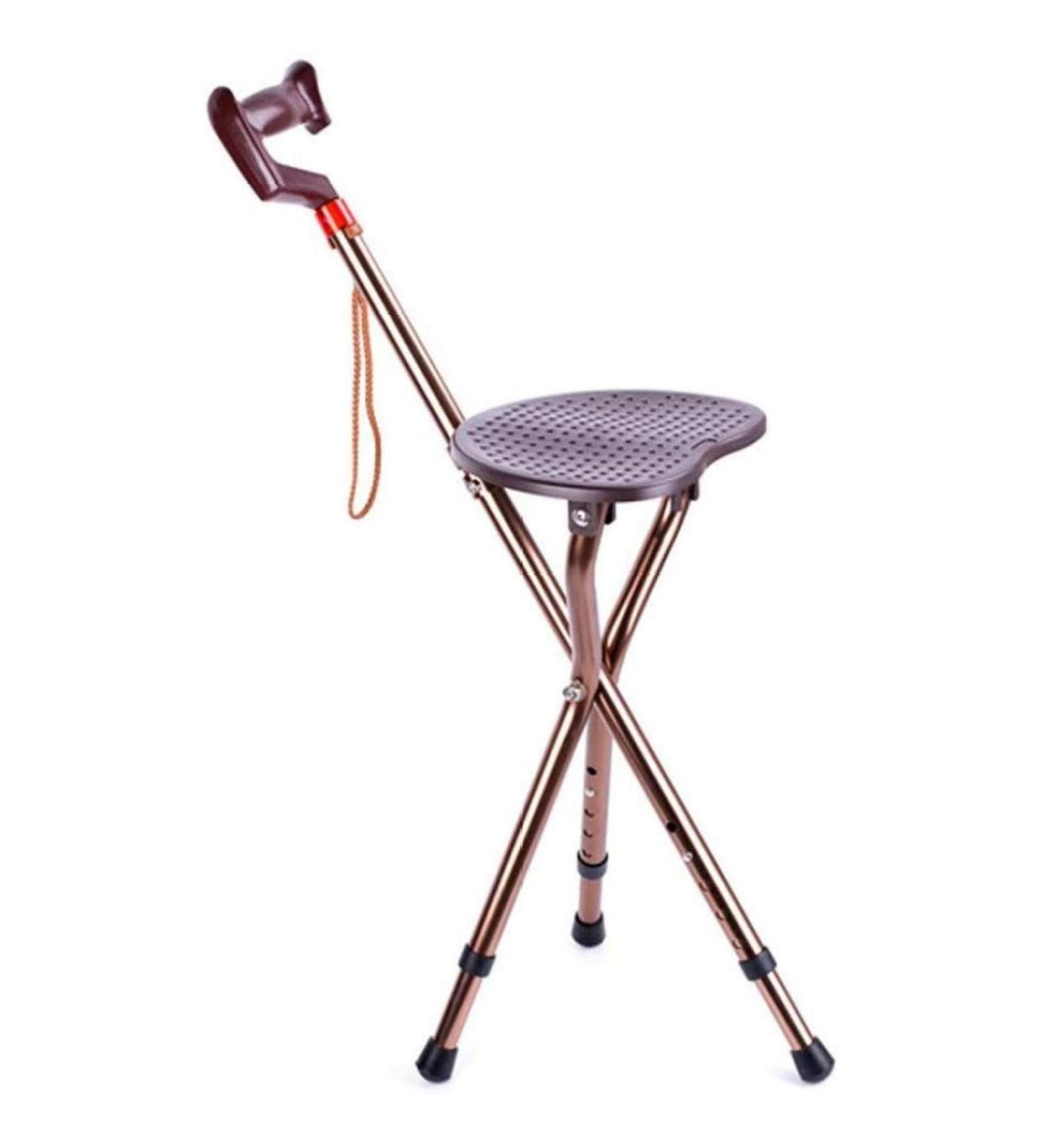 Foldable Walking Stick Stool with Three Legs seat with Height Adjustable Aluminum Alloy Cane Crutch for Elderly Parent Gift Beautiful Scenery Bathing in Sunlight - Buy Online on GoSupps.com