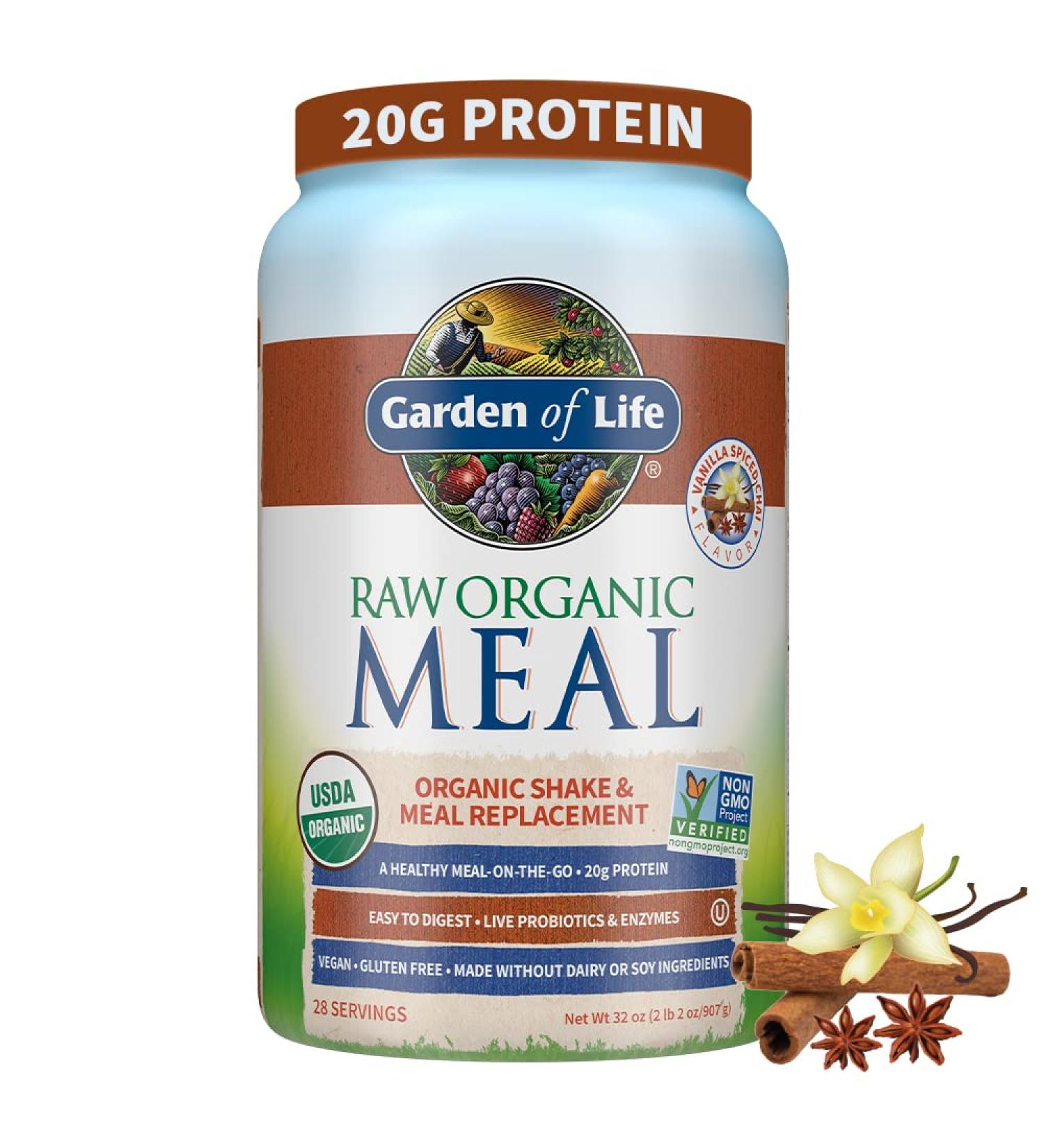 Garden of Life RAW Organic Meal Shake - Vanilla Spiced Chai 32 oz (907 g) | Meal Replacement - Buy Online on GoSupps.com