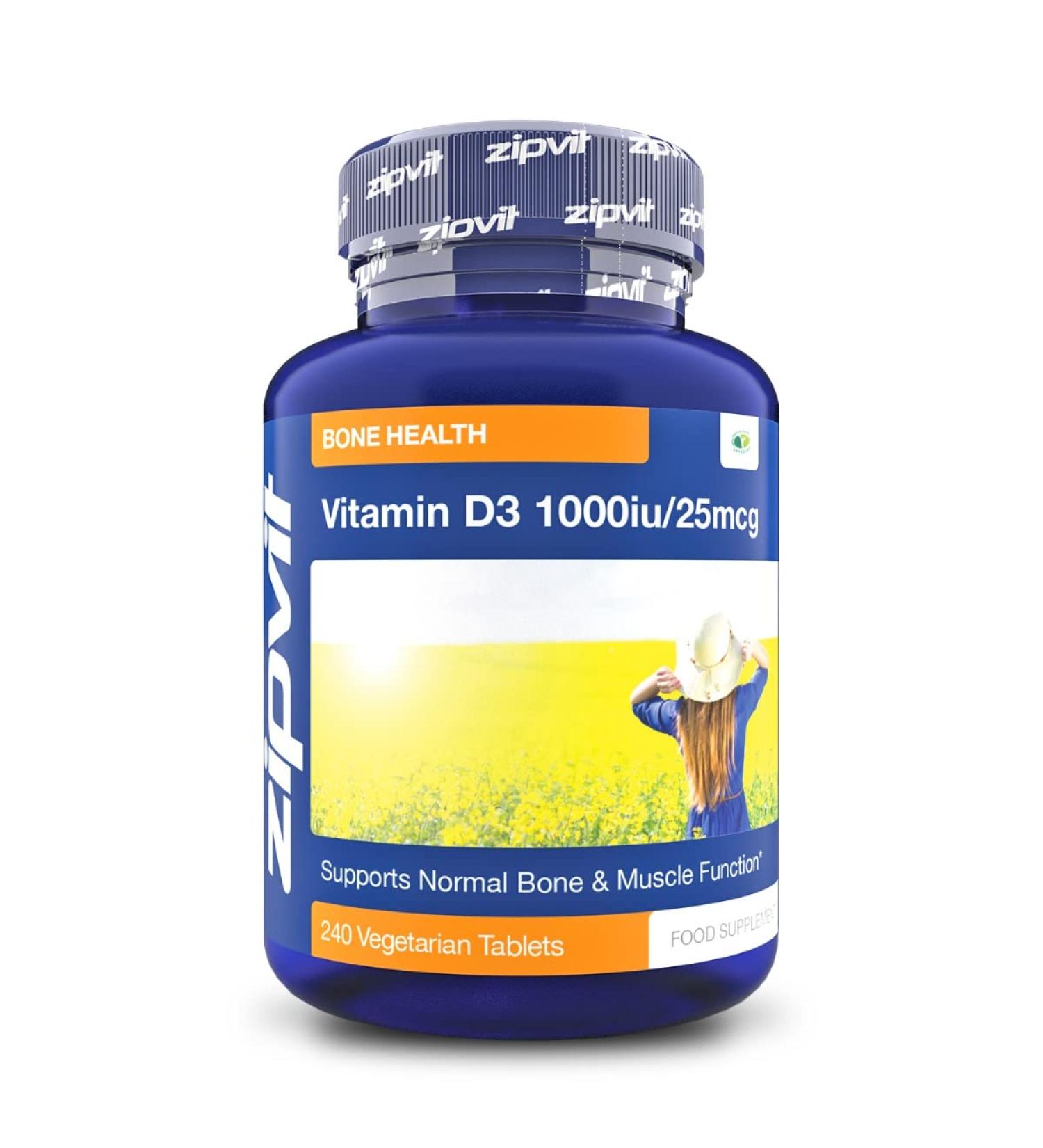 Vitamin D 1000iu 240 Micro Tablets | High Absorption Cholecalciferol D3 for Bone & Muscle Function | Supports Immune System | Jar of 240 Tablets - Buy Online on GoSupps.com
