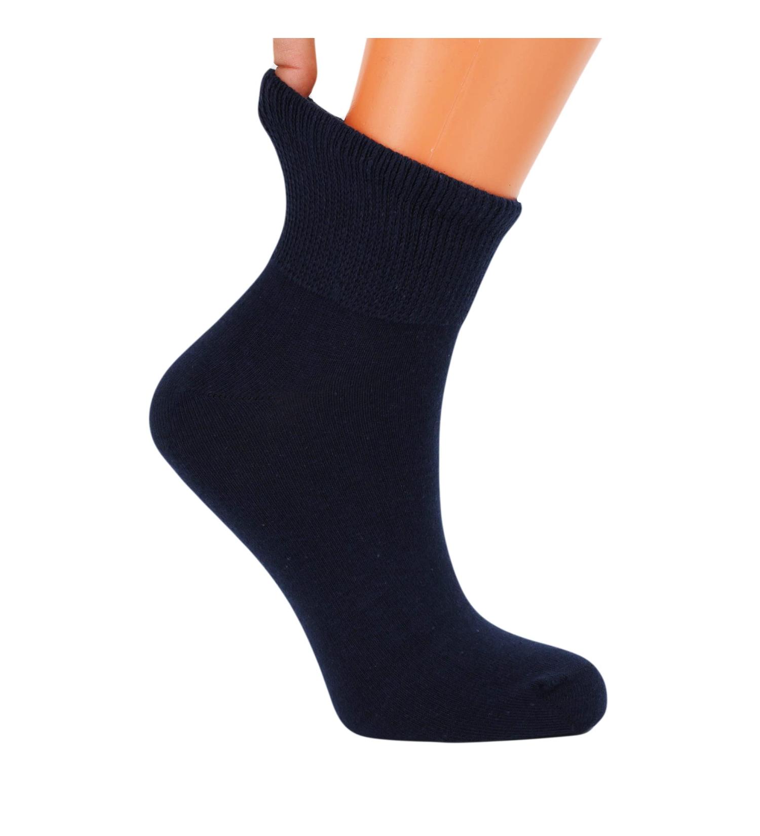 AWs Diabetic Ankle Socks 3 Pairs Dark Navy Size 9-11 | Non-Binding Top & Seamless Toe | American Made - Buy Online on GoSupps.com