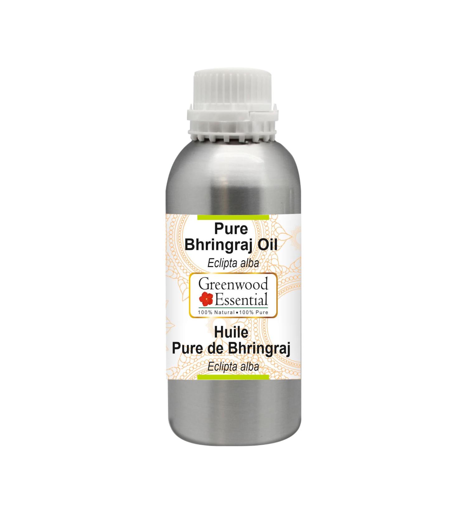 Buy Greenwood Essential Natural Bhringraj Oil 630ml - Therapeutic Quality for Hair Skin & Aromatherapy - Fragrance-Free - Buy Online on GoSupps.com