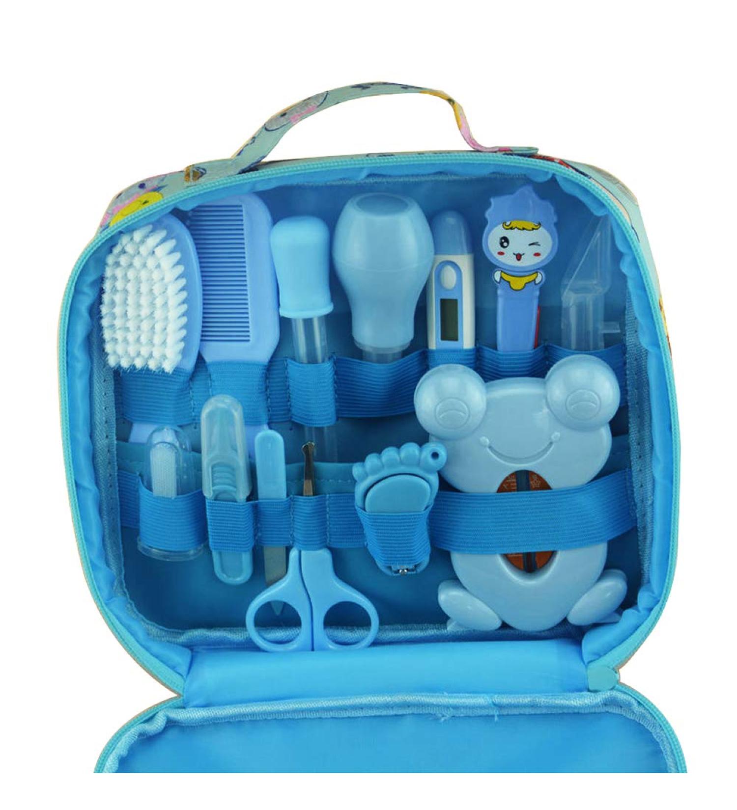 ZELINYE Baby Grooming Kit Set - 13PCS Manicure, Nail Clippers, Hairbrush Tools for Newborns & Infants (Blue) - Buy Online on GoSupps.com