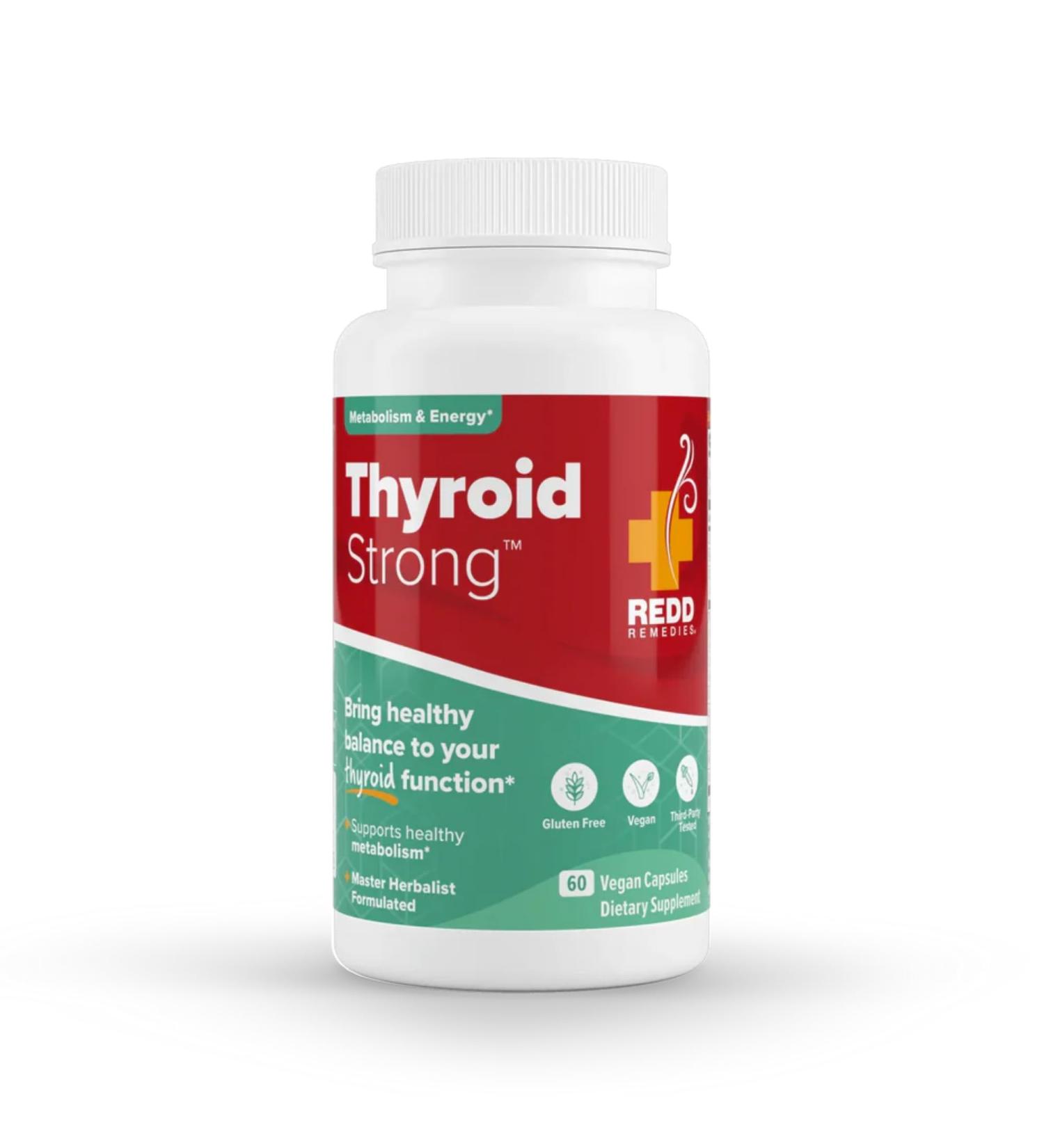 Redd Remedies, Thyroid Strong, Supports Healthy Thyroid Function and Balance, 60 Vegan Capsules Standard Packaging - Buy Online on GoSupps.com