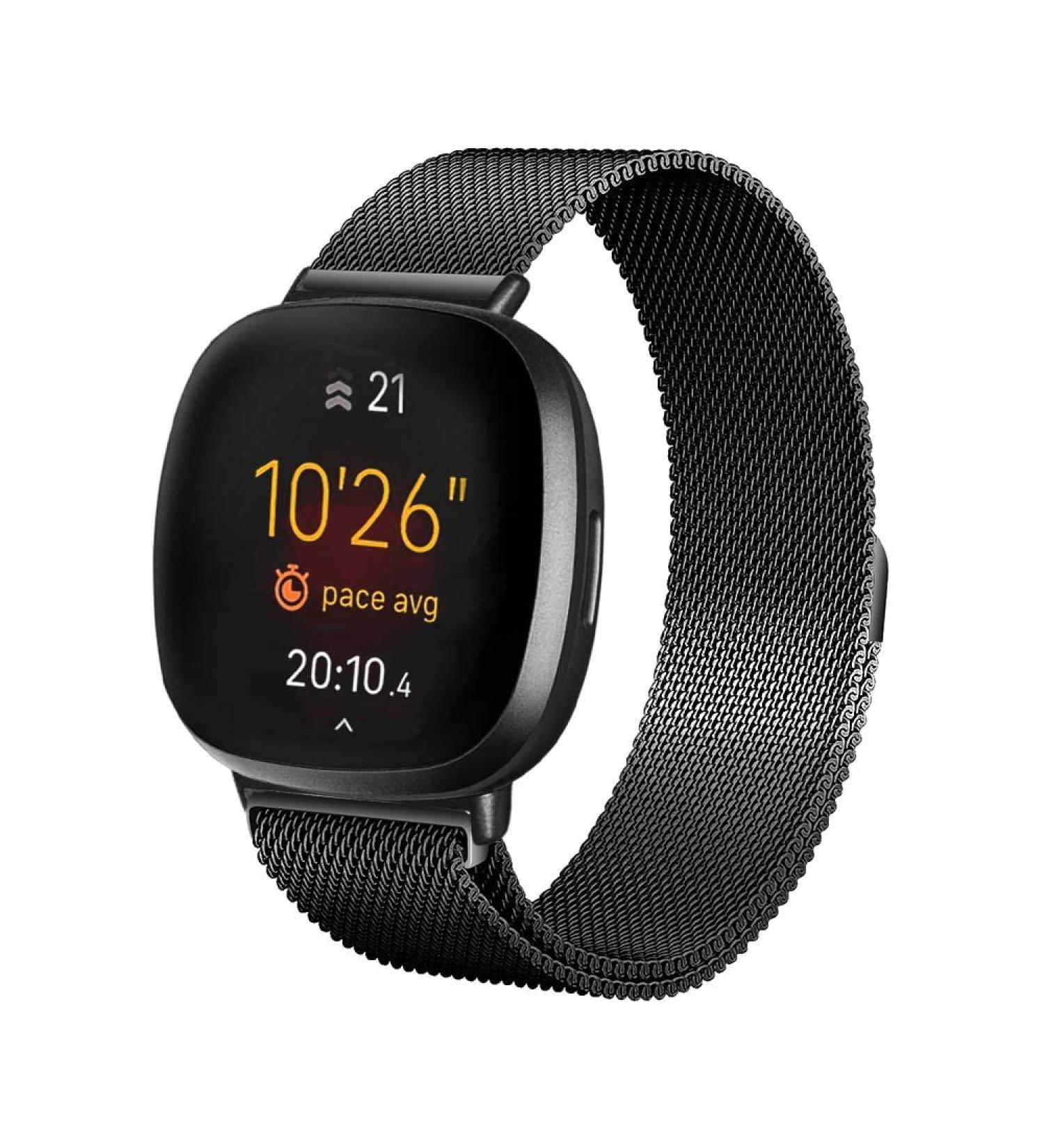 Stainless Steel Bands for Fitbit Versa 3 & Sense - Black Midsize - Buy Online on GoSupps.com