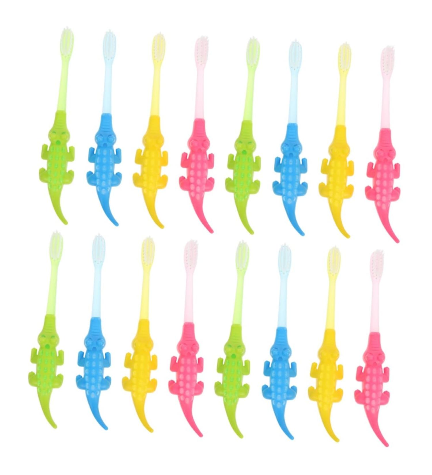 Minkissy 16-Piece Small Crocodile Toothbrush Cleaning Tool for Baby Teeth - Manual Massage Device for Toddlers - Ideal PBT Small Head Toothbrushes - Buy Online on GoSupps.com
