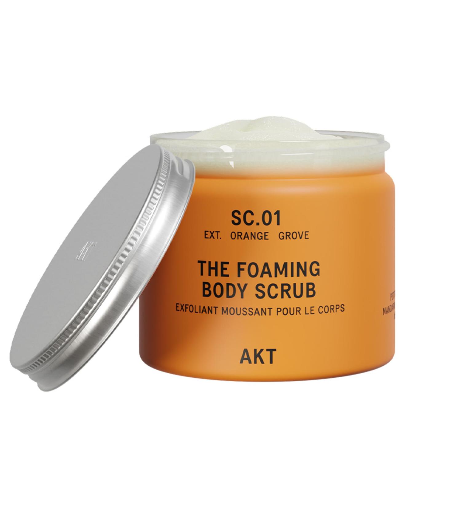 AKT The Foaming Body Scrub 8.4 Fl Oz, Skin Exfoliator, Body Scrub with Rice & Sugar, Papaya & Nourishing Oils, Natural Exfoliating Sugar Scrub with Vitamin E, Dead Skin Remover for Body SC.01 ORANGE GROVE - Buy Online on GoSupps.com