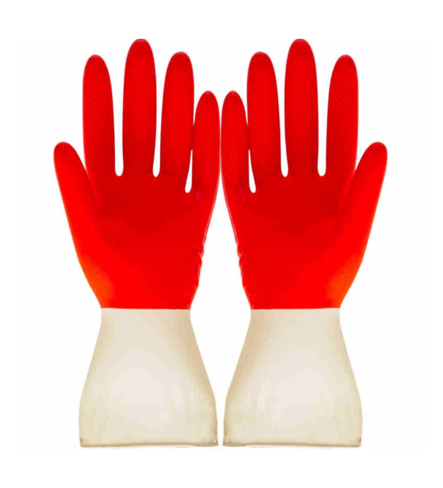 sxvbdway Laundry Gloves 1 Pair Non-slip Dishwashing Gloves Breathable Waterproof Puncture-resistant Household Cleaning Gloves Large Red - Buy Online on GoSupps.com
