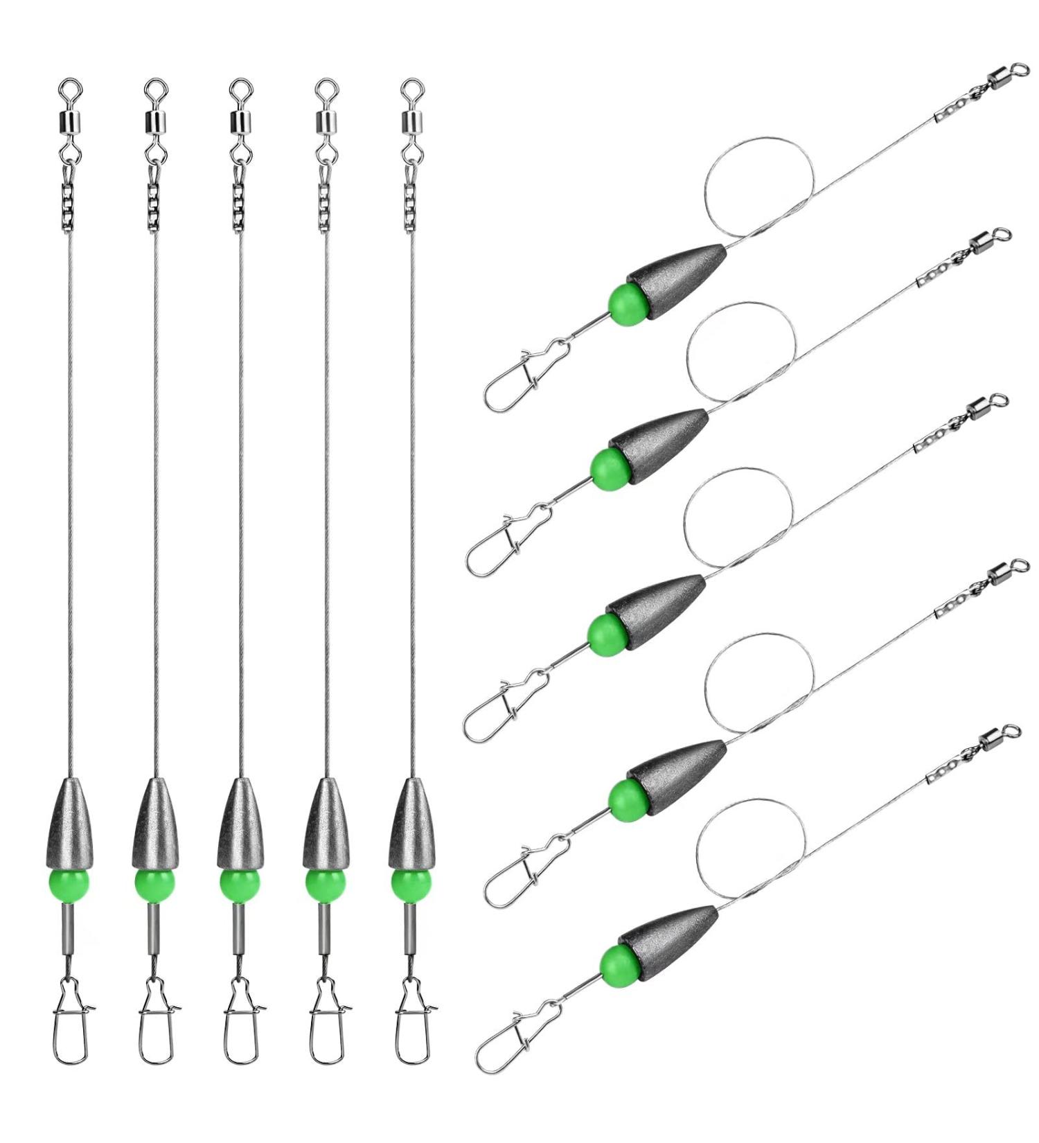 THKFISH Bullet-Weights Carolina Ready Rigs - Pre-Rigged 1/5oz, 1/4oz, 3/8oz Fishing Weights - Color A - Pack of 10 - Buy Online on GoSupps.com