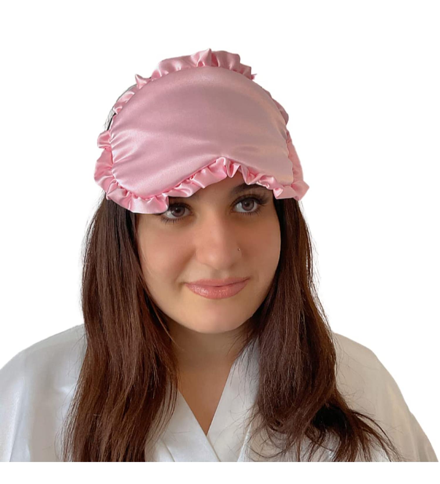 Silk Sleep Mask for Women and Girls - Pink Blackout Blindfold for a Restful Sleep - Buy Online on GoSupps.com