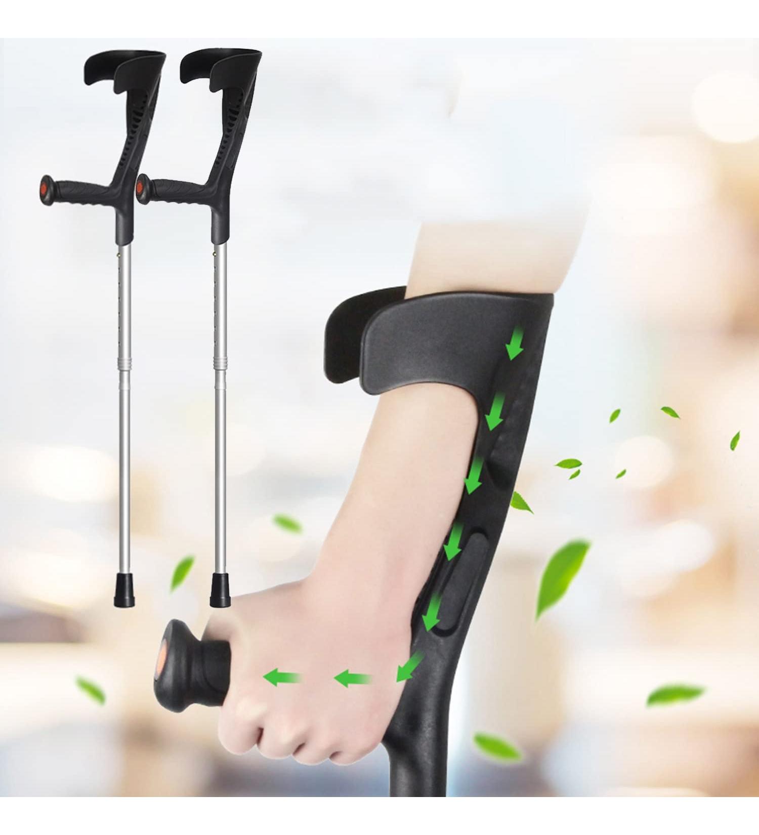 Aluminum Forearm Crutches Walking Lightweight Ergonomic Handles Crutches for Adults Foldable and Easy to Carry for Elderly/Disabled People Selfless dedication - Buy Online on GoSupps.com