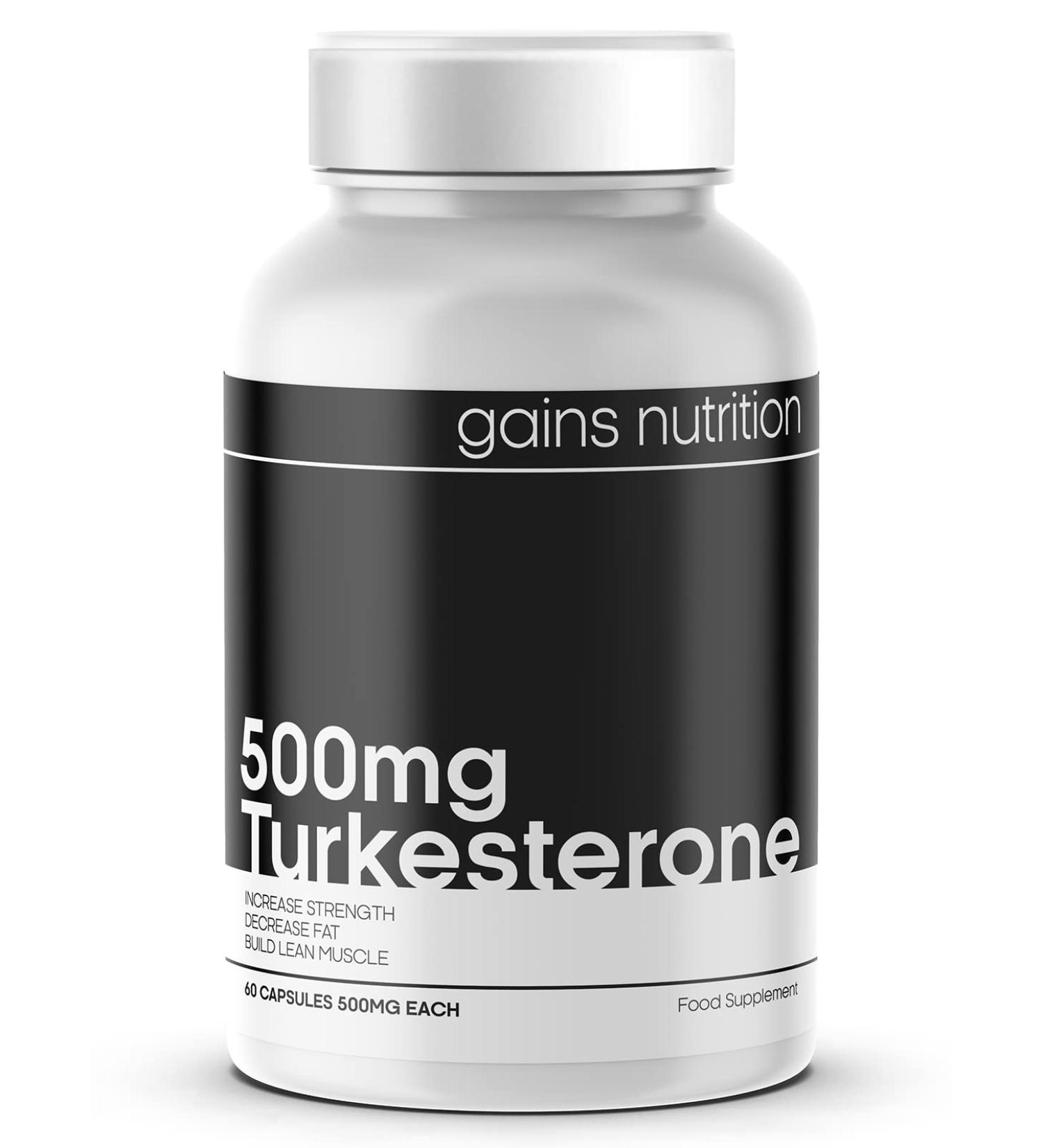 Turkesterone 500mg | Anabolic Testosterone Supplement with Ajuga Turkestanica Extract | Promotes Strength & Muscle Growth - 60 Capsules - Buy Online on GoSupps.com