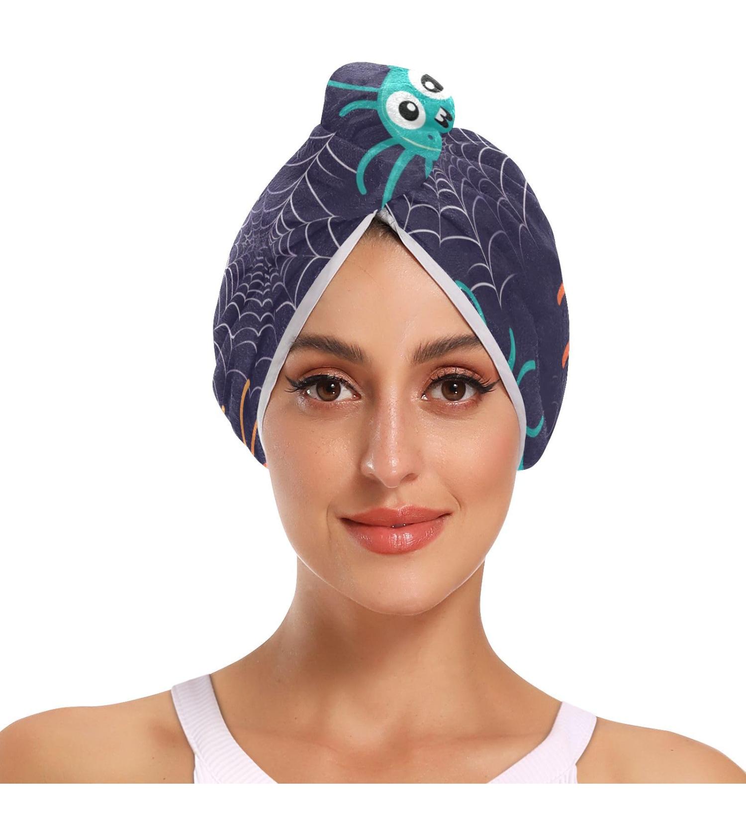 Cute Monsters Hair Towel 2 Pack | Super Absorbent Quick Dry Turbans for Women & Girls - Buy Online on GoSupps.com