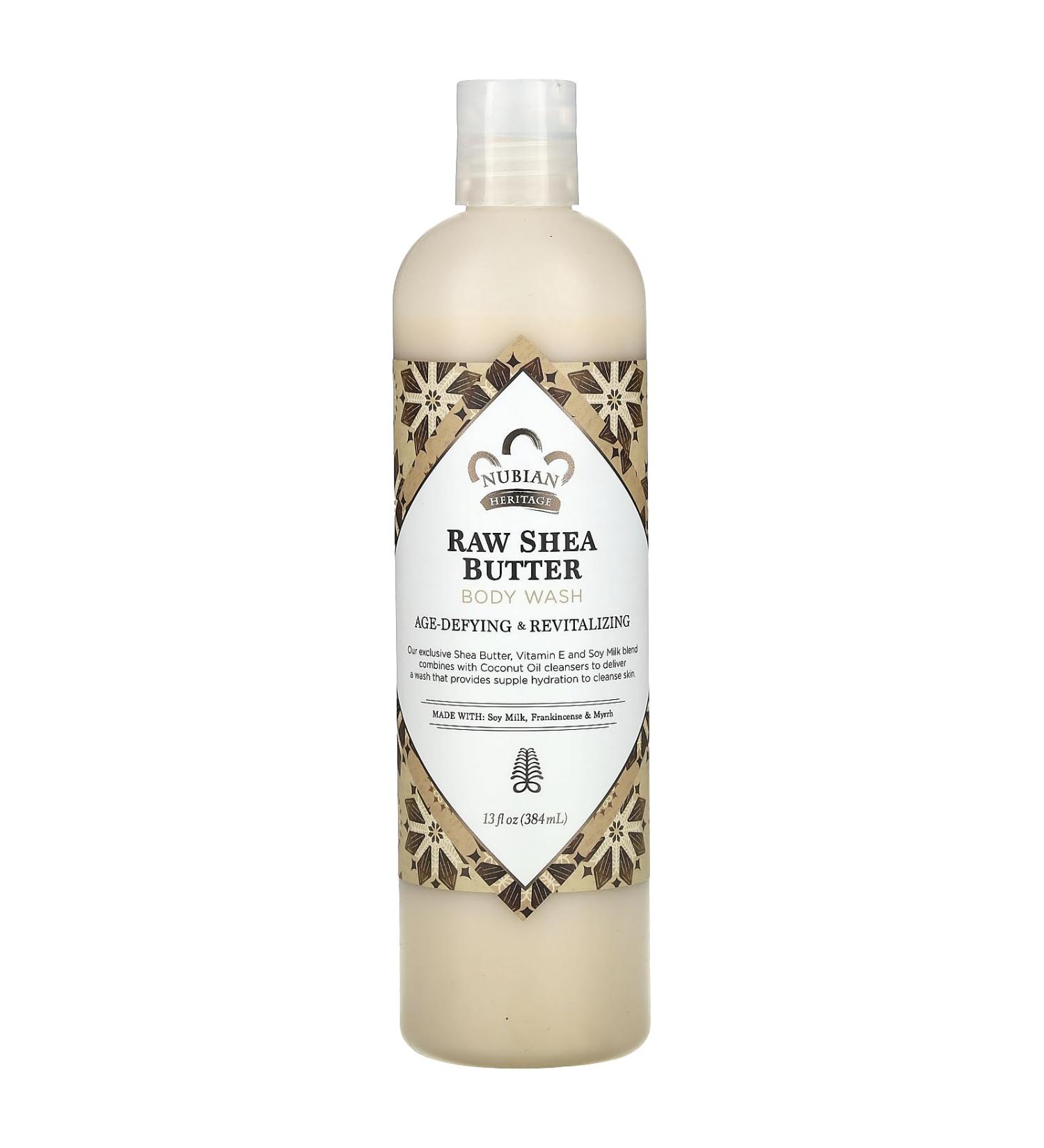 Nubian Heritage Body Wash Raw Shea Butter 13 Ounce (384ml) (Pack of 3)