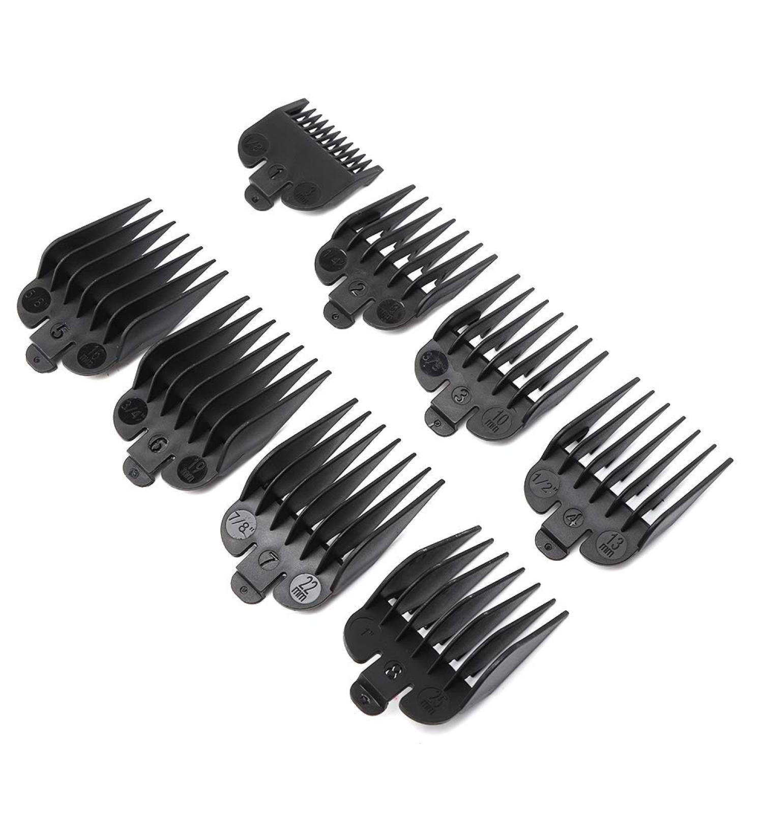 8pcs Professional Hair Clip Comb Guide Set | Hair Clipper Accessories for Salon Hairstyling | Limit Combs for Hairdressing - Buy Online on GoSupps.com