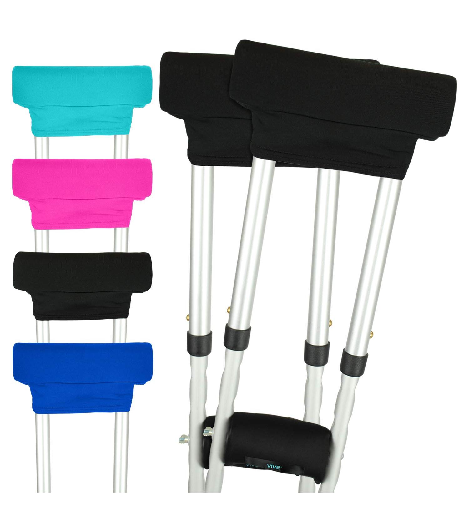 Vive Crutch Pads - Universal Underarm and Forearm Handle Pillow Covers - Soft Foam Padding for Walking Arm Crutches - Bariatric Accessories for Adults and Kids (1 Black Pair) - Buy Online on GoSupps.com