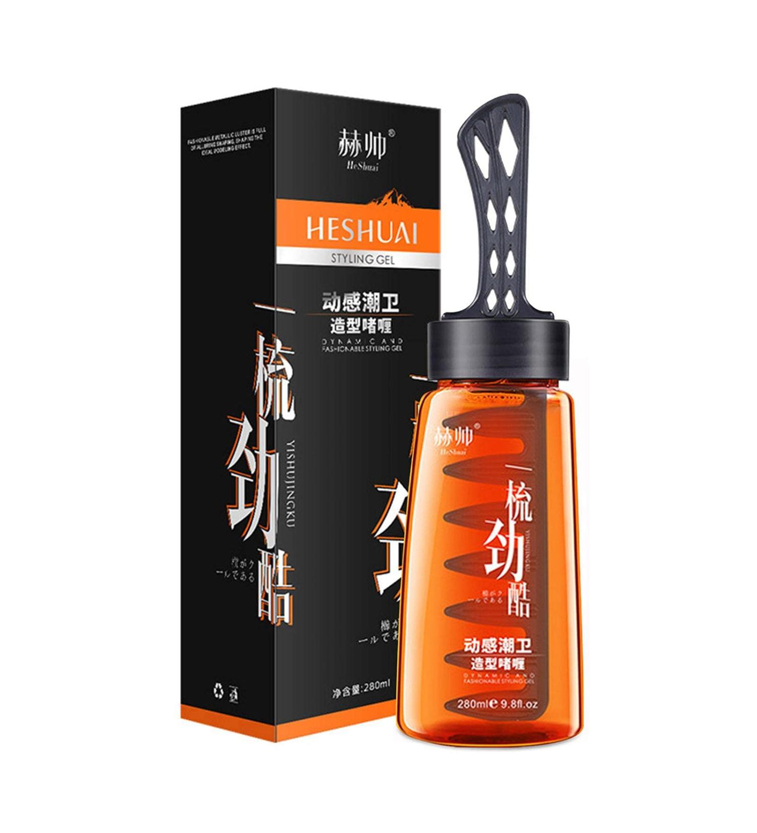 Richolyn Hair Styling Gel Oil Based Hair Styling Comb Hair Styling Cream for Men -Sculpting Paste Structured Look 2-in-1 Hair Wax Gel with Comb - Buy Online on GoSupps.com