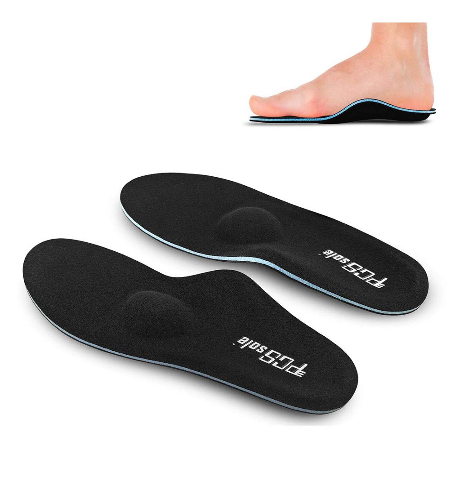PCSSole Orthopedic Insoles for Work & Leisure - Comfort Shoe Inserts for Men & Women | Flat Feet Plantar Fasciitis Relief - EU37-38 (24cm) - Black - Buy Online on GoSupps.com