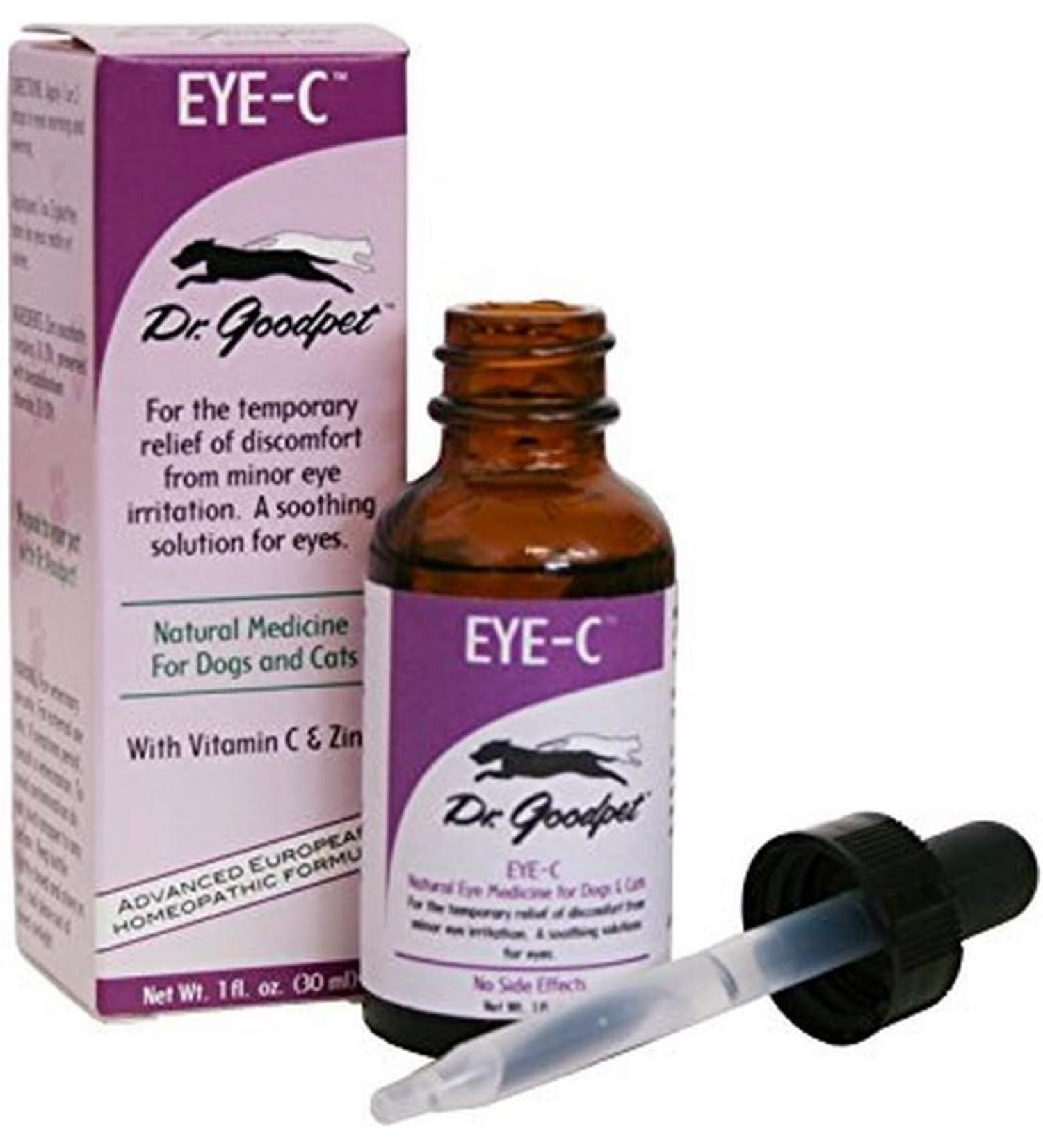 Eye C All Natural Eye Drops for Dogs & Cats Zinc & Vitamin C 1 Oz