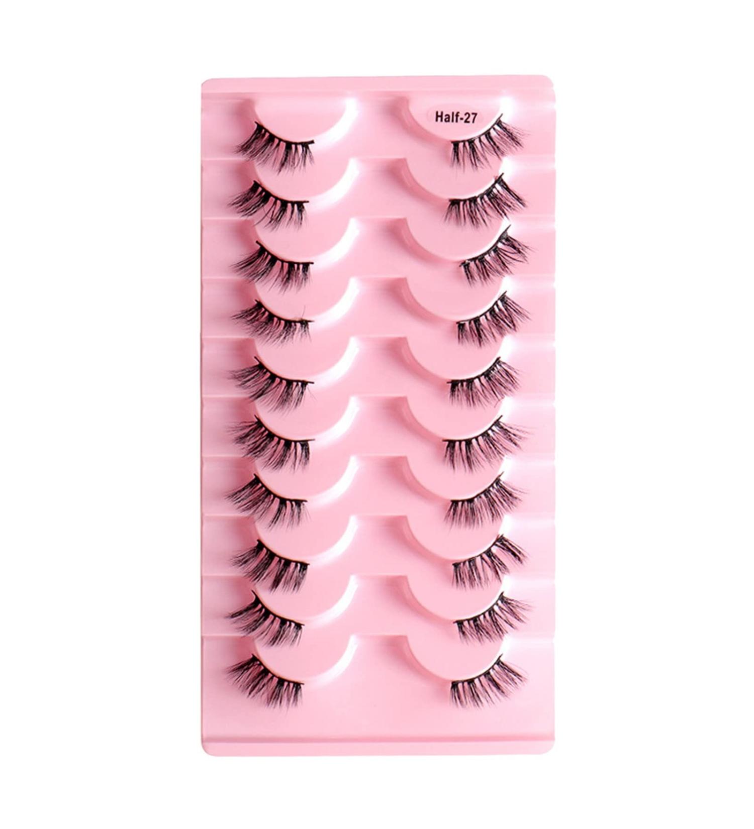 Eyelash Package Trays High Imitation 10 Pairs of Half Eye Eyelashes Grafting Eyelashes Curling Eyelashes Small Eyelash Curler E One Size - Buy Online on GoSupps.com
