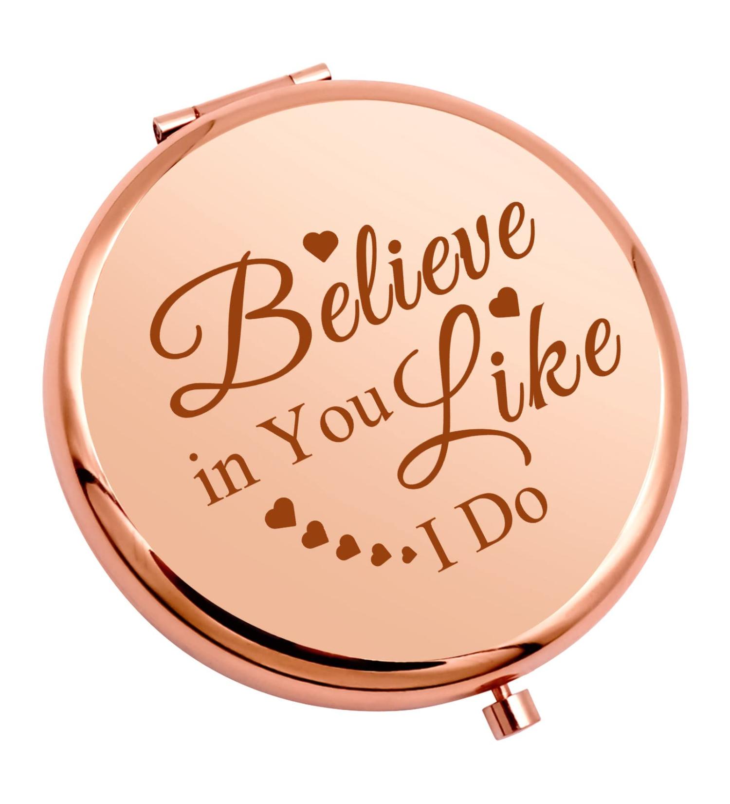Inspirational Compact Makeup Mirror - Believe in You Like I Do | Motivational Gift for Teen Girls & Women | Perfect for Birthday, Graduation & Wedding | Encouragement Gifts for Daughter & Niece - Buy Online on GoSupps.com
