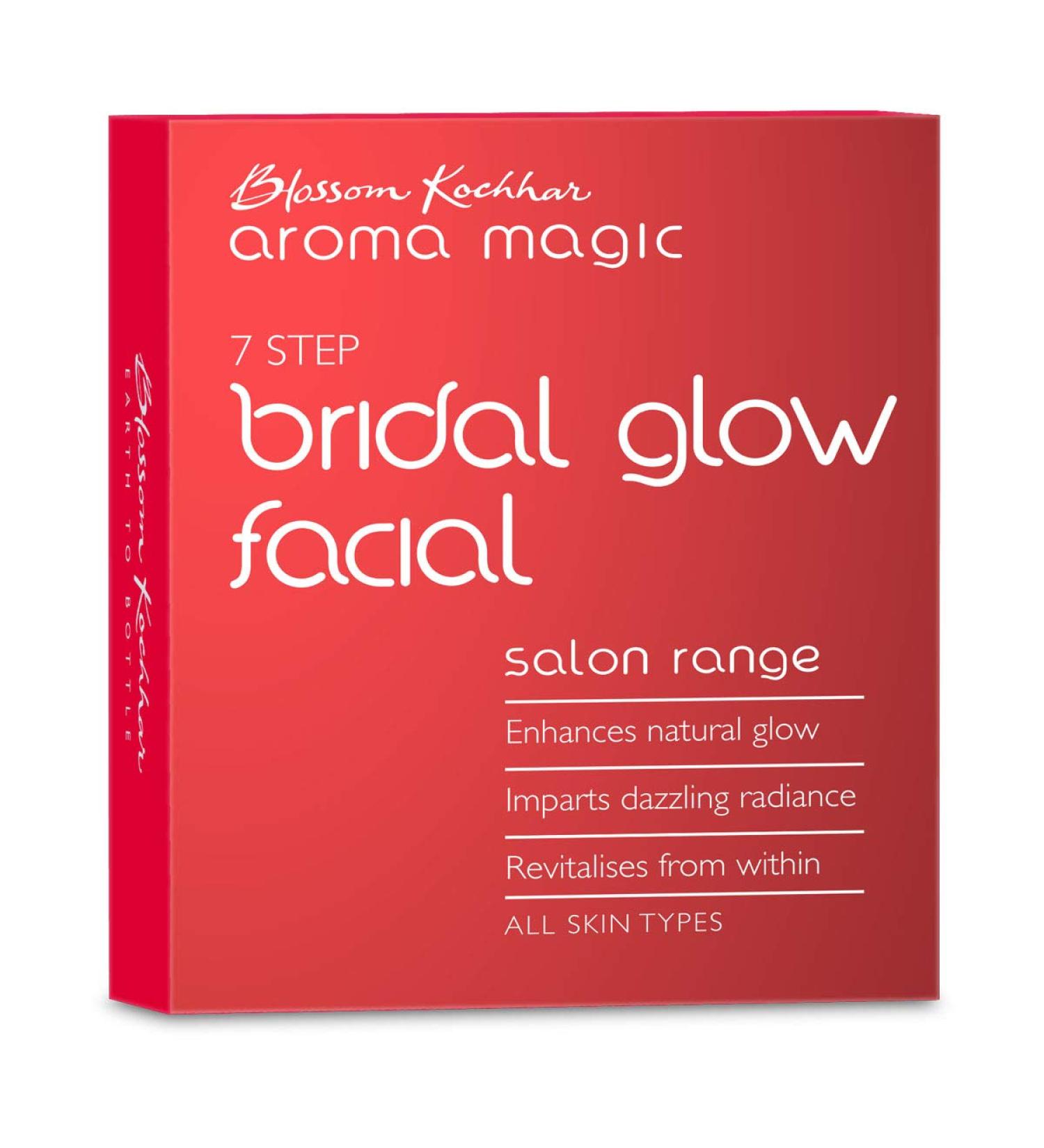 Aroma Magic Bridal Glow Facial Kit - 7 in 1 Natural Skincare Set for Women | Turmeric & Orange Extract | Single Use Cleansing & Moisturizing - Buy Online on GoSupps.com