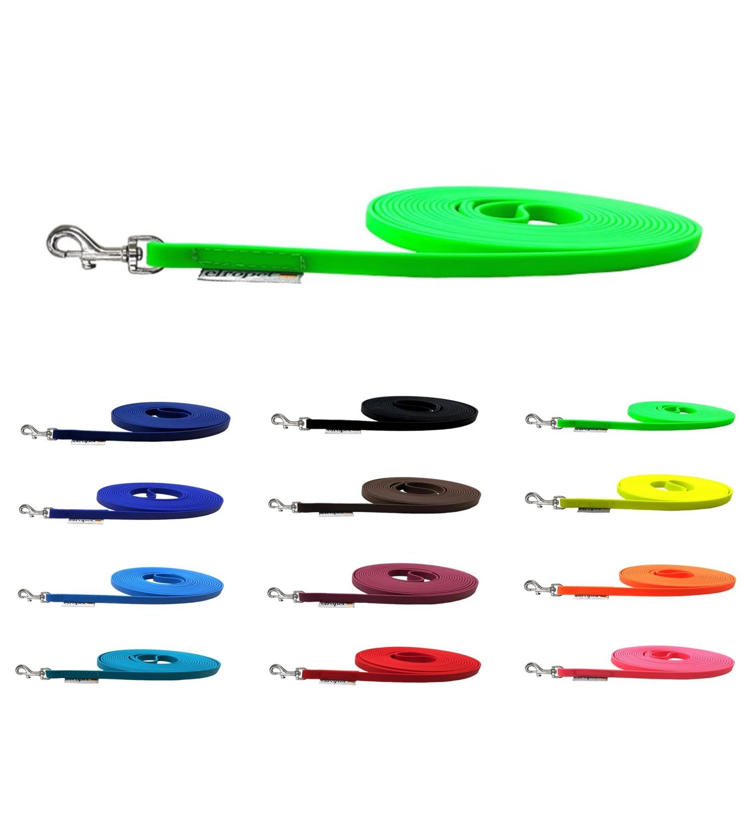 Biothane Dog Leash for Small Dogs - 9mm 3m 5m 10m & 15m - Neon Green Towline | Durable & Lightweight - Buy Online on GoSupps.com