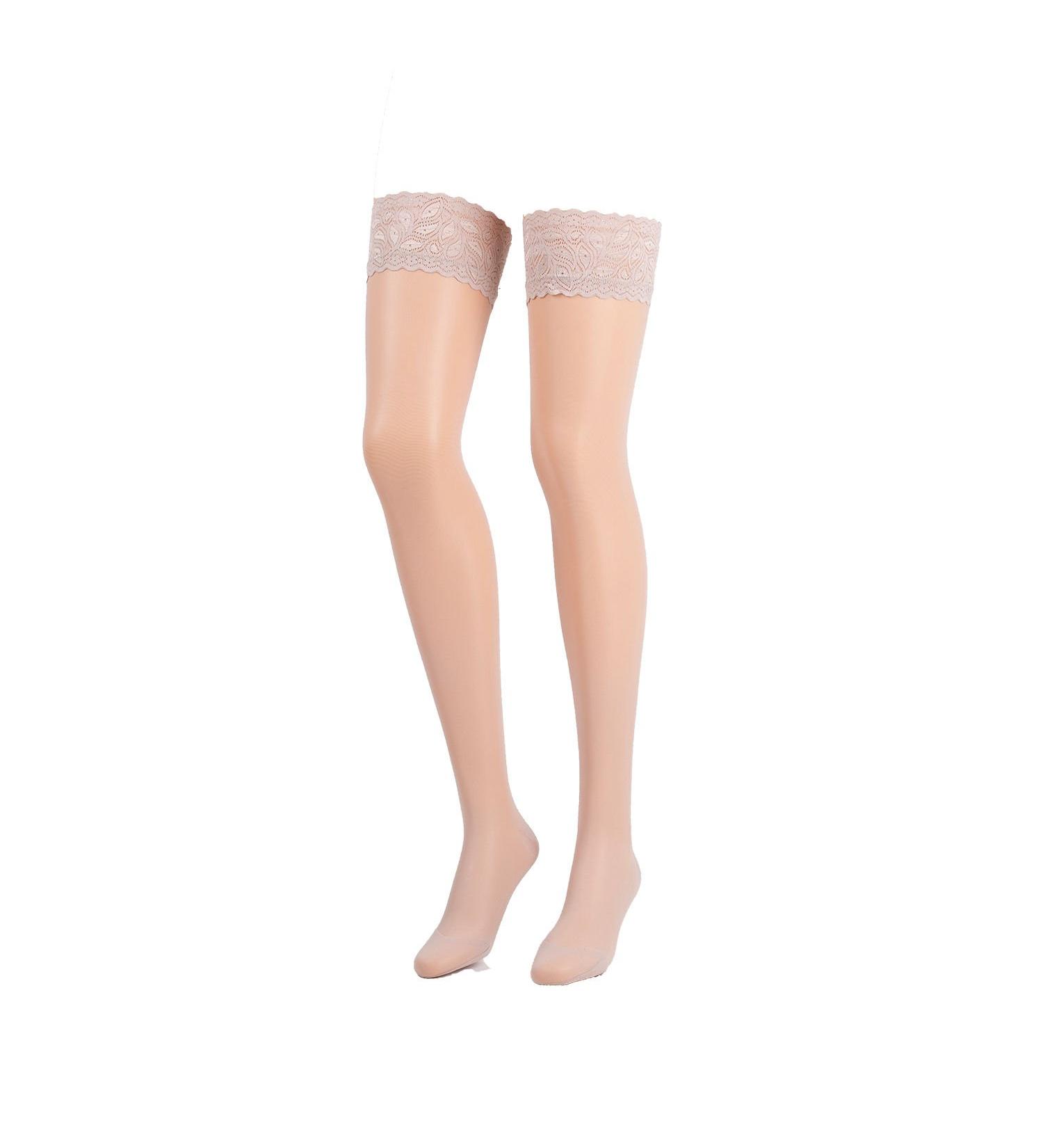 Compressana Calypso 140en support leg socks with lace ligament - effective support effect with approx. 15-18 mmHg compression - size 1 - color sandel -1 pairs I - XS - 34-36 sandel