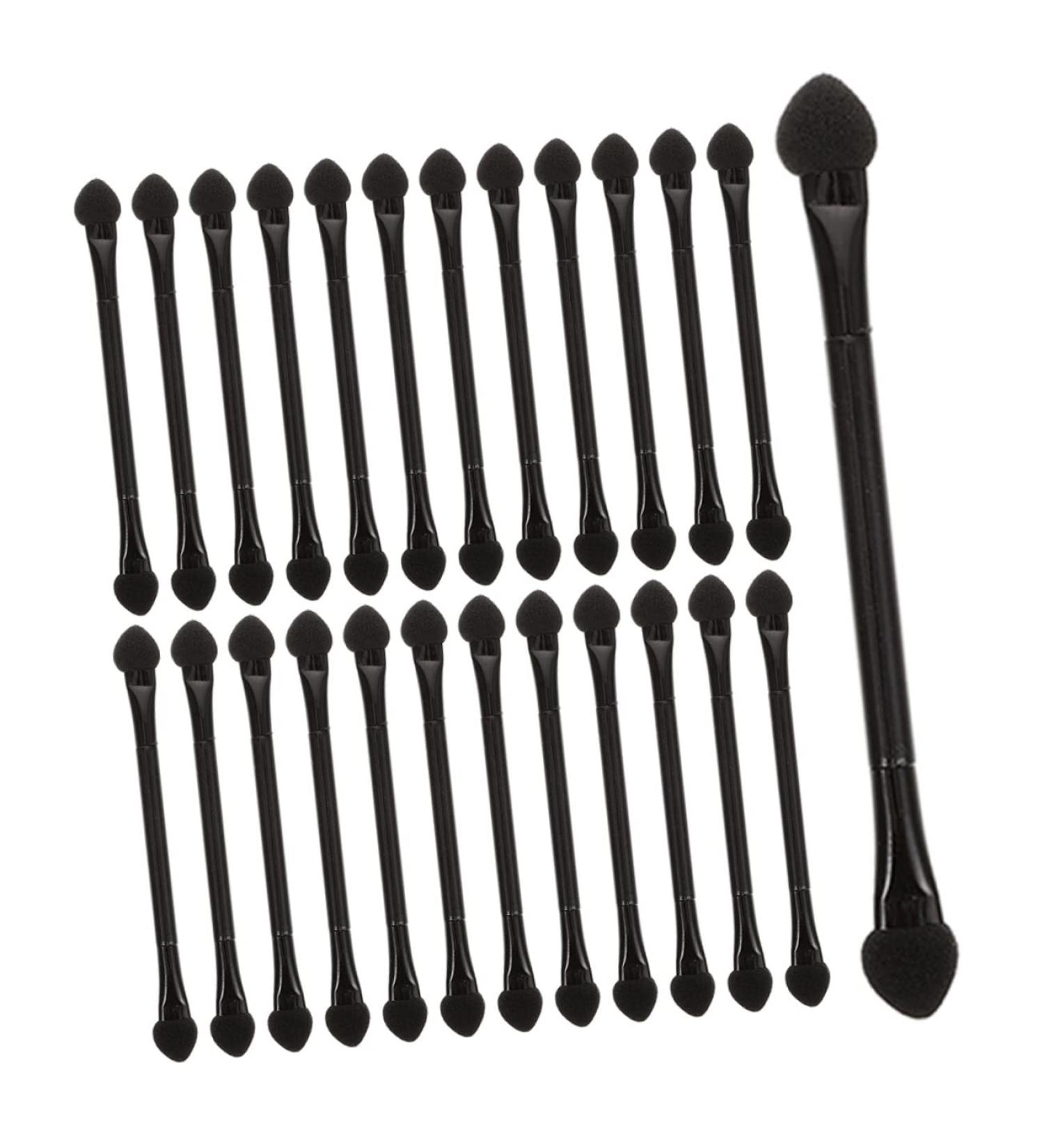 VINTORKY 25 Pcs Double Ended Eye Shadow Stick Makeup Makeup Use Lipstick Brush Black Plastic - Buy Online on GoSupps.com