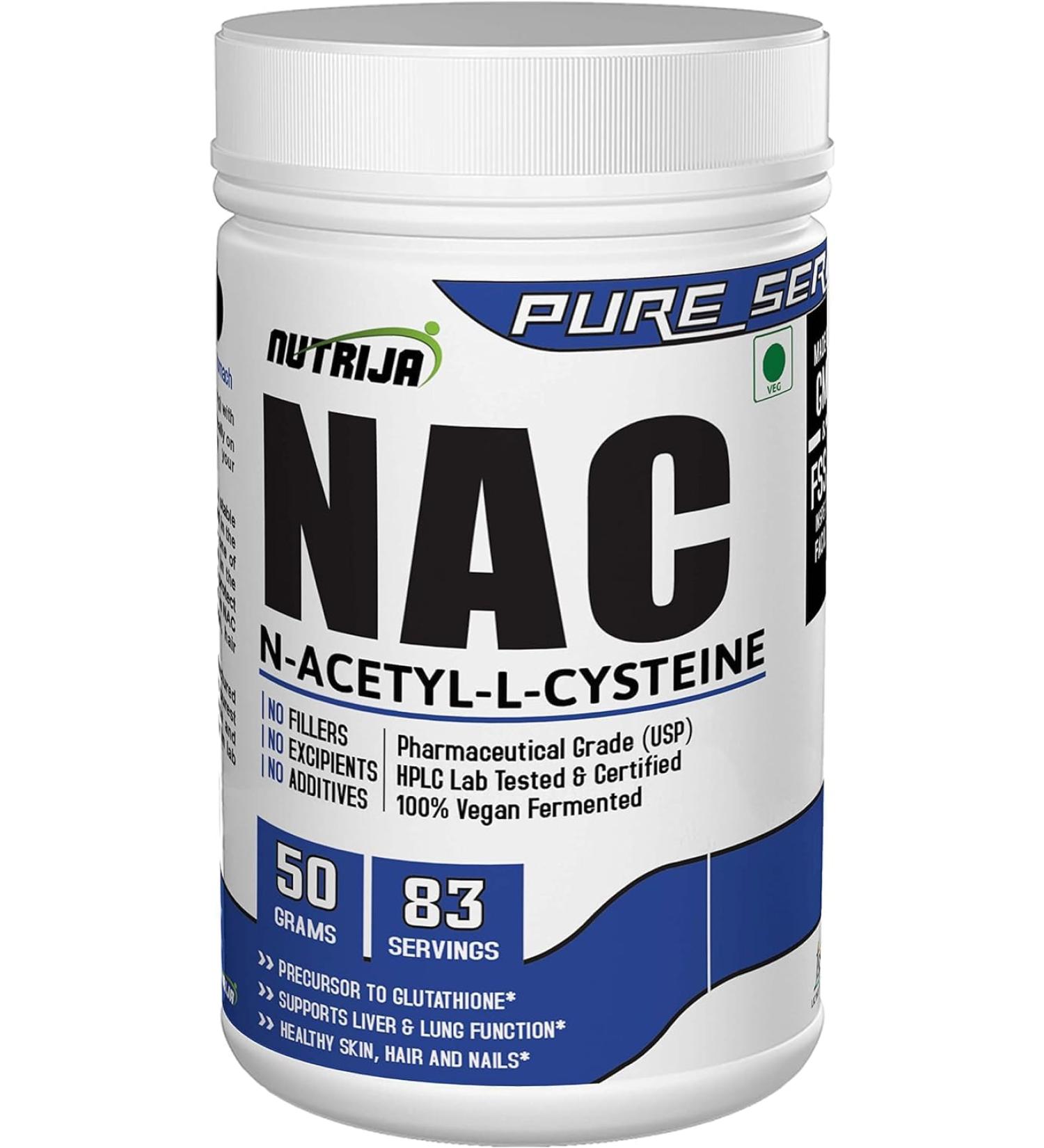 NAC (N-Acetyl L-Cysteine) Powder | Liver & Antioxidant Support (50Grams) - Buy Online on GoSupps.com