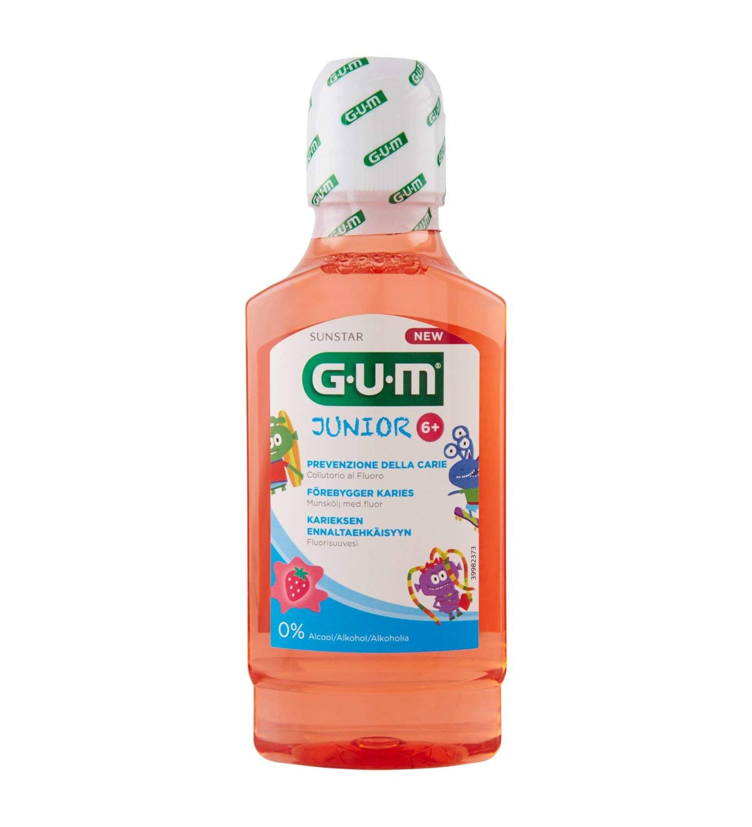 Gum Colutorio Junior 300ml - Kids Mouthwash for Fresh Breath Cavity Protection & Healthy Gums - International Shipping Available - Buy Online on GoSupps.com