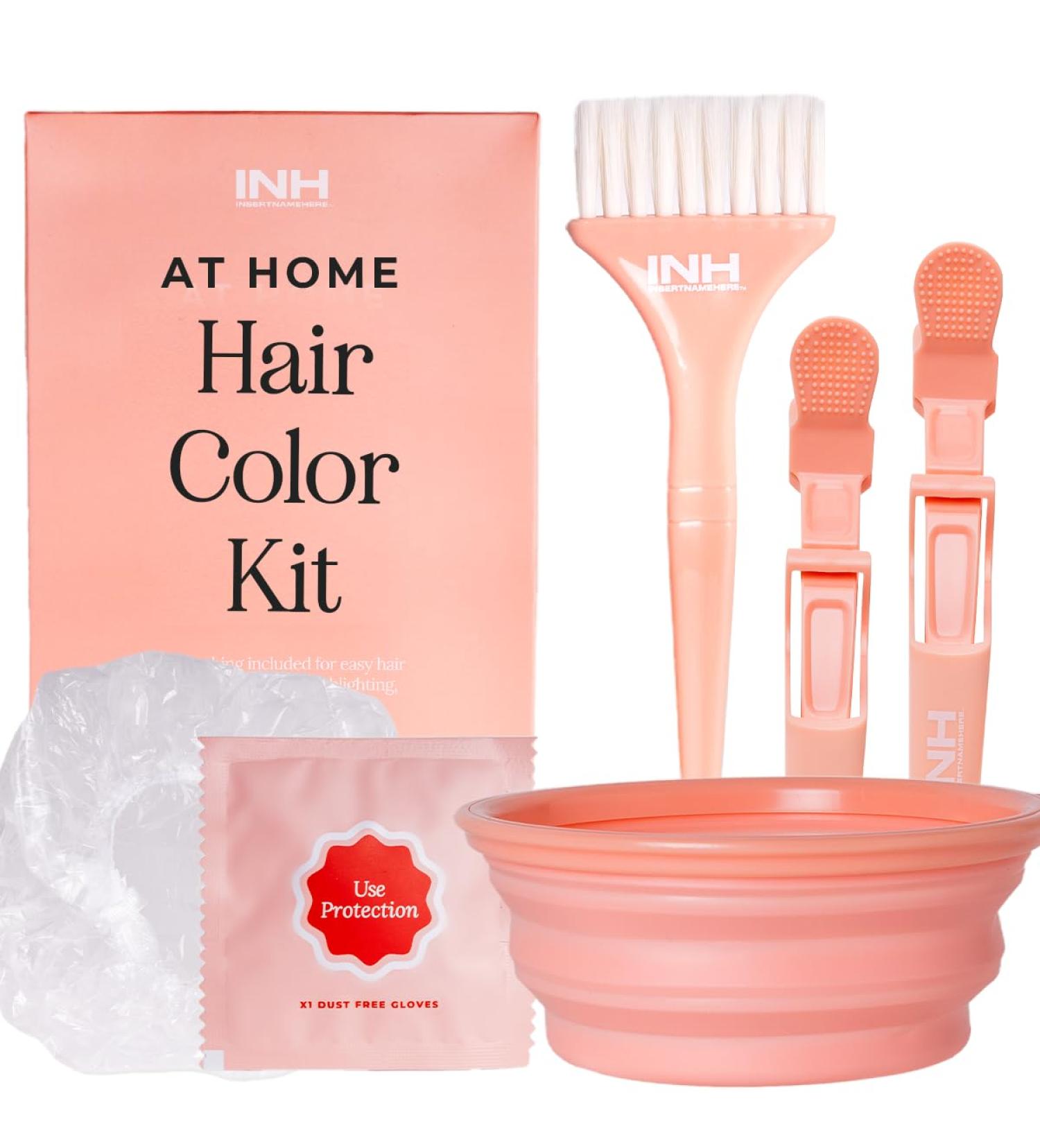 INH Hair Dye Kit - Complete Set with Bowl Brush Gloves & Clips for Tinting Bleaching & Highlighting | International Shipping Available - Buy Online on GoSupps.com
