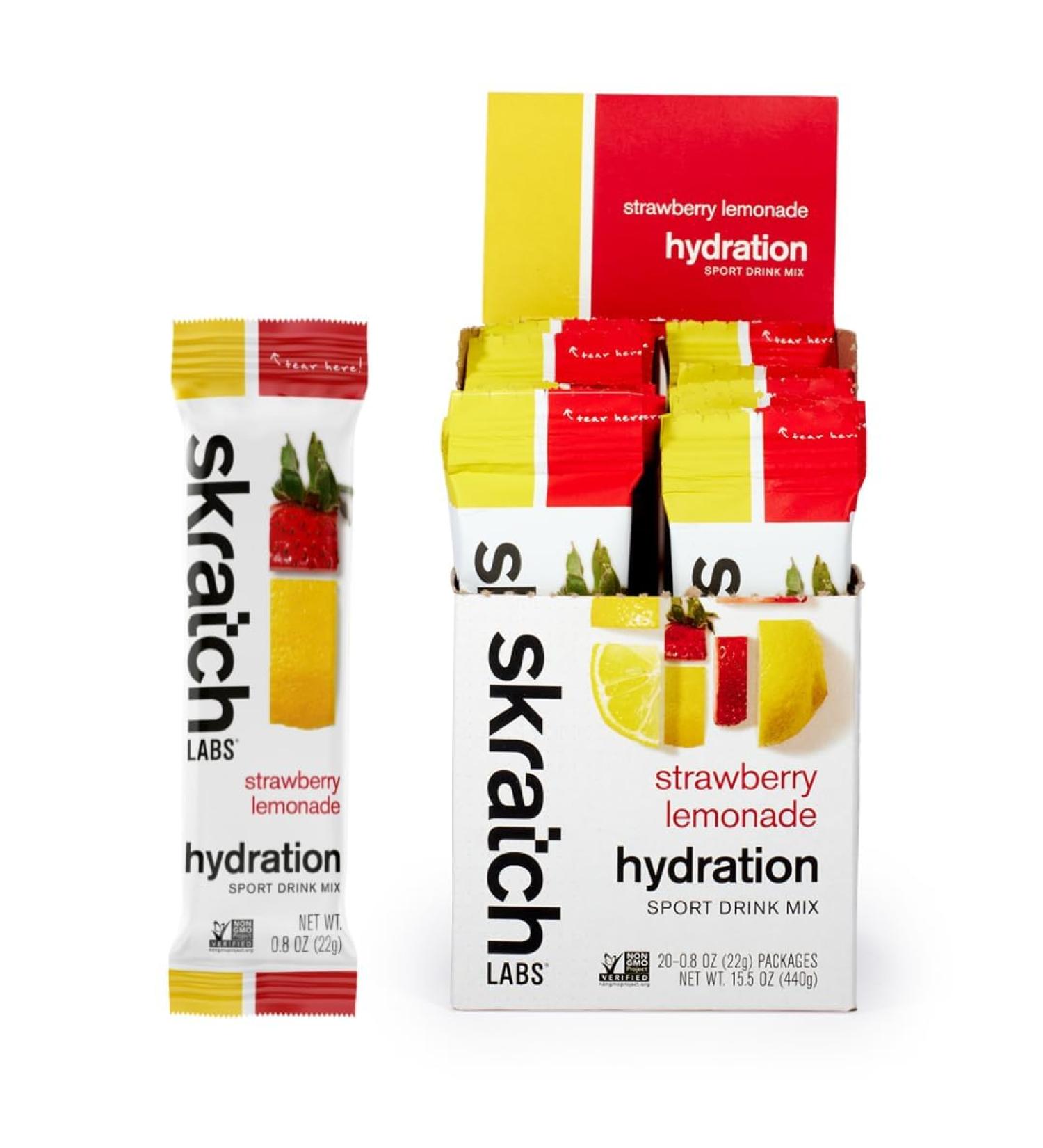 Skratch Labs | Sachets d'hydratation M lange de boisson d'hydratation limonade la fraise (0 8 once - paquet de 20) Limonade de fraise 0 8 once (paquet de 20) - Buy Online on GoSupps.com
