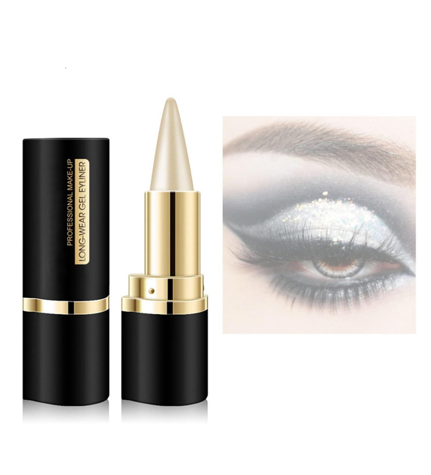 Natural Black Eyeliner Cream Waterproof Matte Quick Dry Eyeliner Eyeliner Gel Stick Makeup Eye-Liners for Women Girls Matte Black Eye-Liner Pencil Eyeliner Pen Black Eyeliner Pencil(01#(silver)) - Buy Online on GoSupps.com