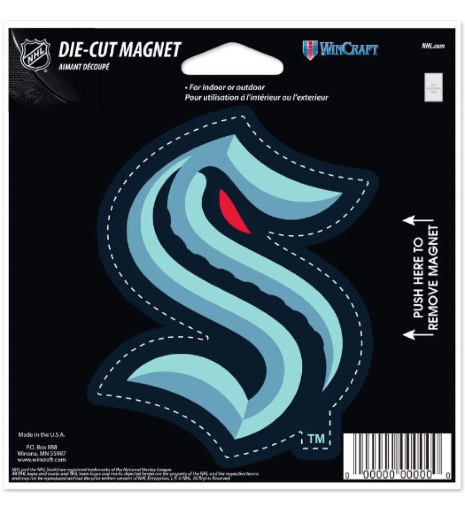 WinCraft NHL Seattle Kraken Logo 4.5" x 5" inch Die Cut Magnet