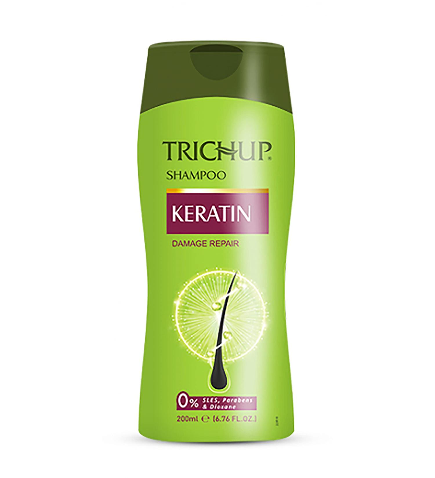 Trichup 100% Natural Keratin Nourishing Shampoo Without Parabens and Silicone for Dry and Frizzy Hair (200 ml) - Buy Online on GoSupps.com
