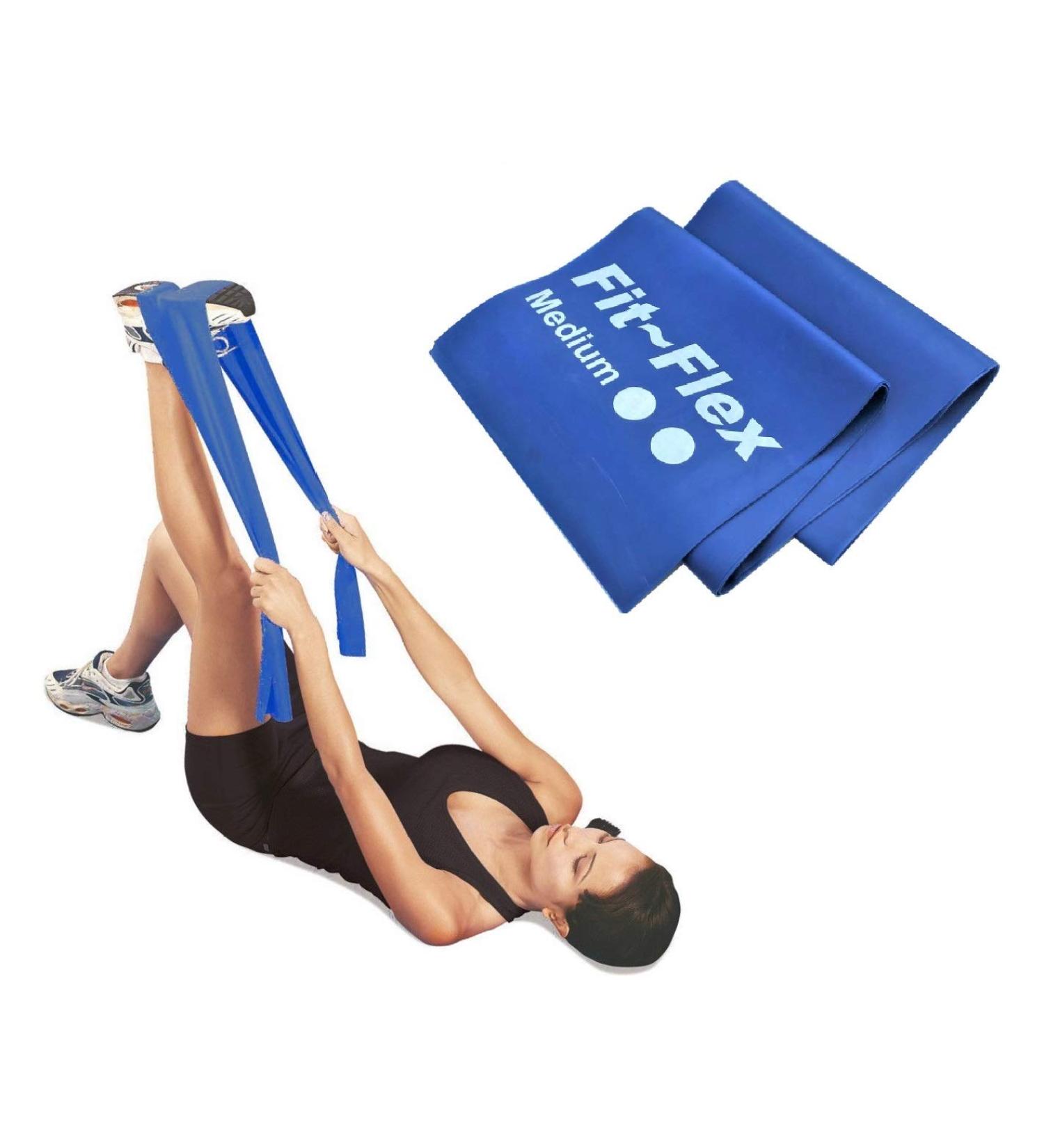 Fit-Flex Resistance Band - 2m Length - 3 Flex Options - Blue | Pilates Yoga Rehab - Buy Online on GoSupps.com