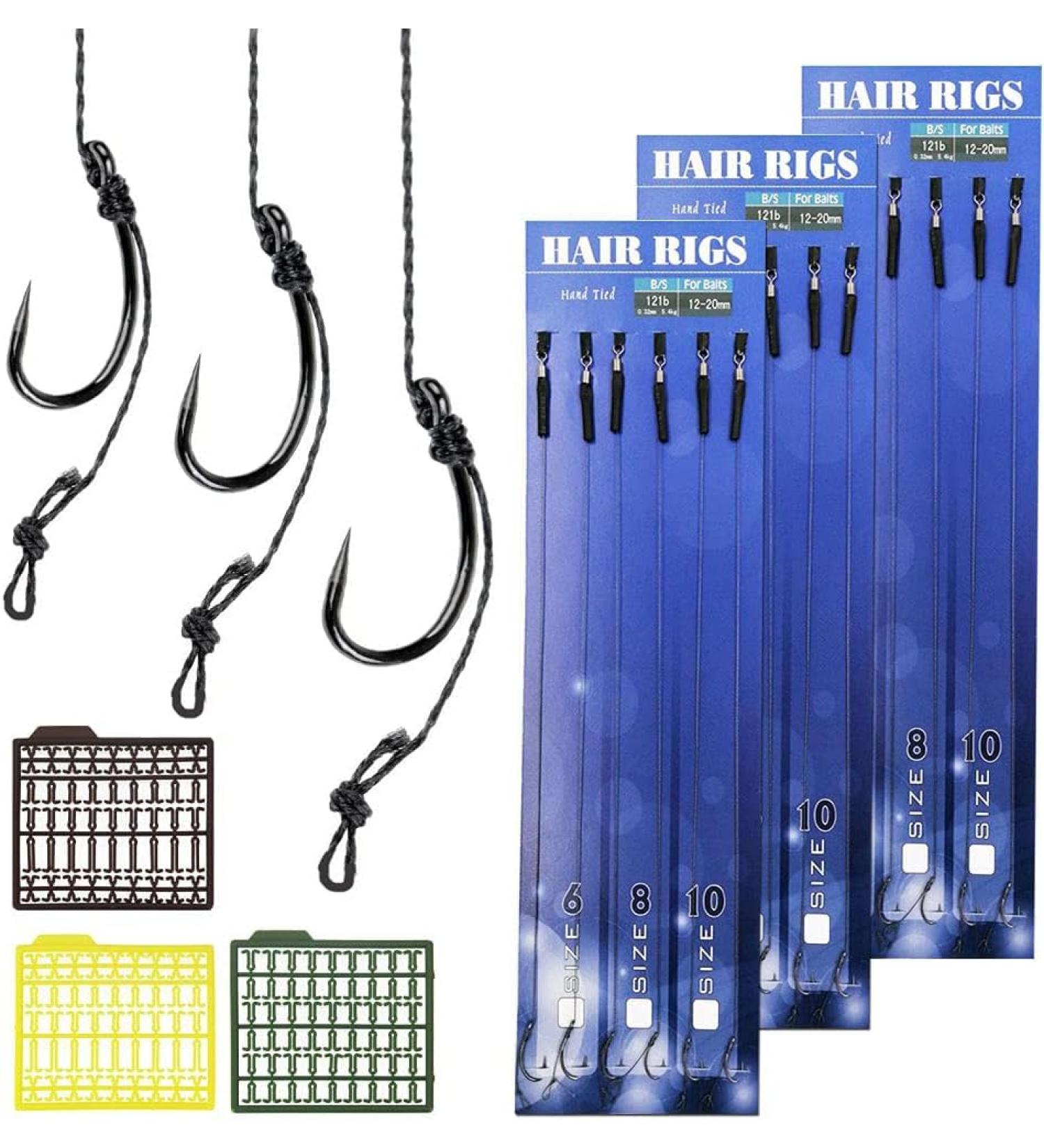 Hekobag Carp Hair Rig Braided Line Wire - 8340 Carp Rig Bait Hook & Swivel Hook Accessories for Fishing - Durable Carbon Steel - Buy Online on GoSupps.com