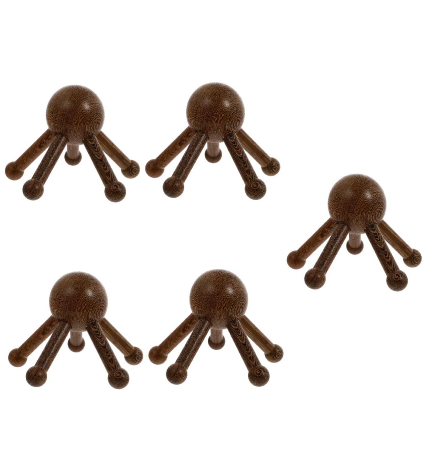 FOMIYES 5-Pack Wooden Thai Massage Devices | Hand & Scalp Massager Tools for Pain Relief - Buy Online on GoSupps.com