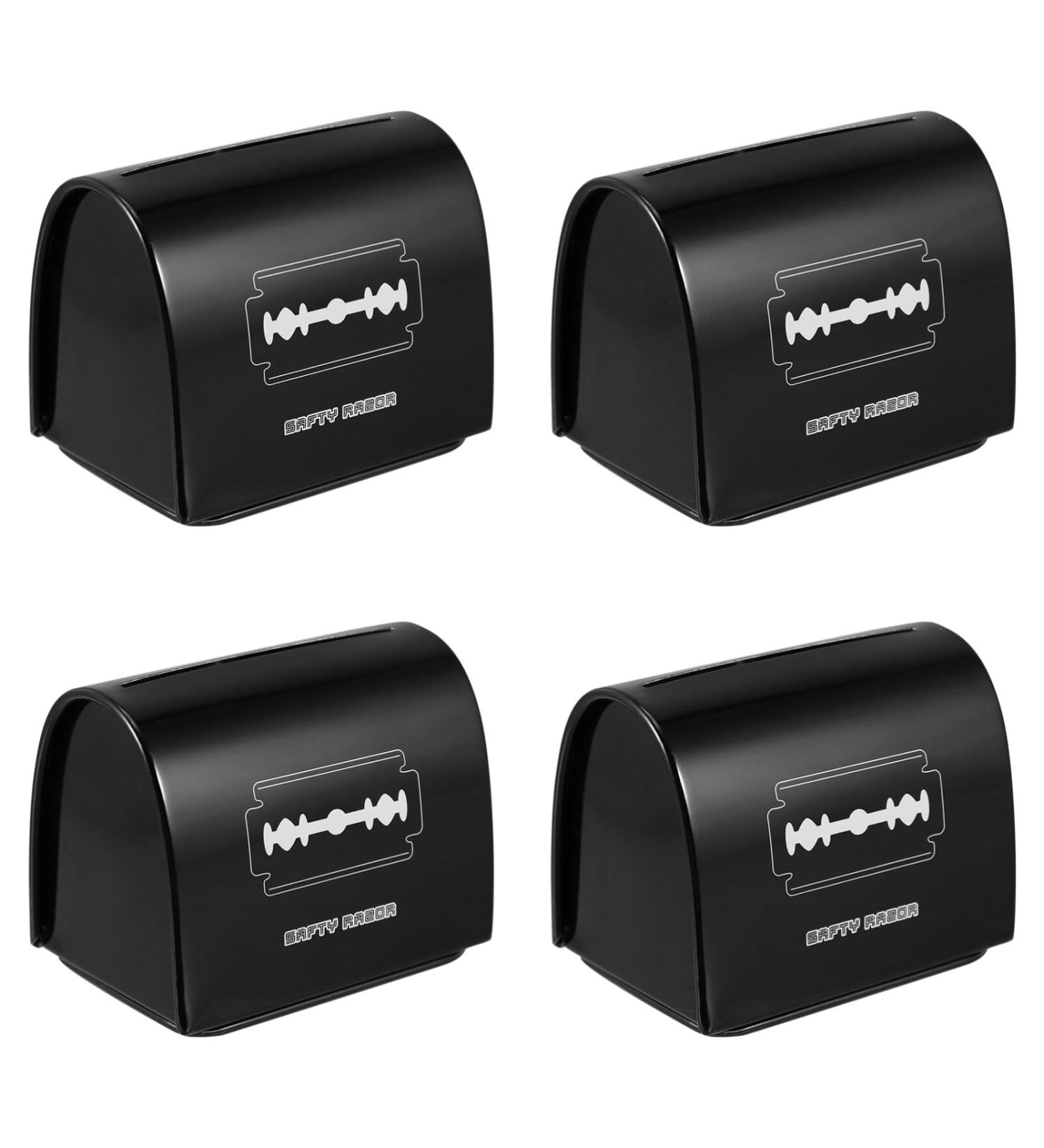 Fomiyes 4 piece of blade storage box waste disposal box from tin bank recycling razor storage autumn razor razor razor carer donor case travel razor bracket